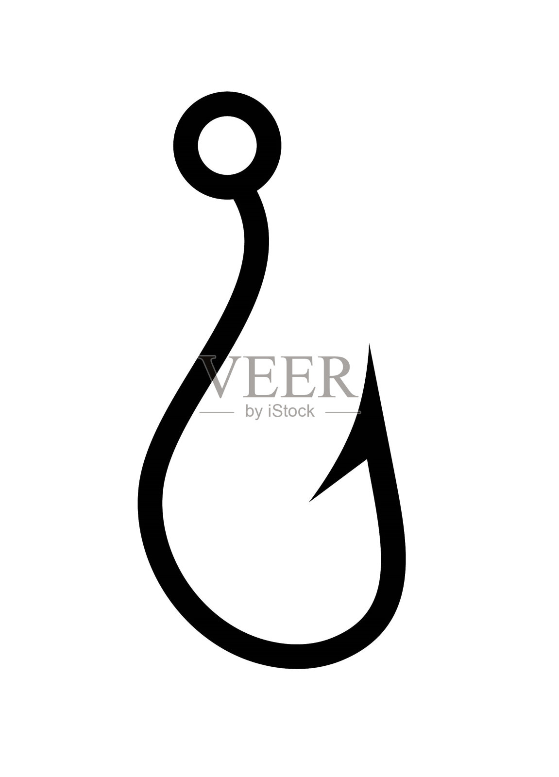 钓鱼钩图标，矢量最好的平面图标。插画图片素材