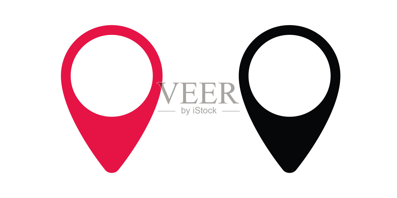 地图位置引脚图标集。地图标记指针插画图片素材