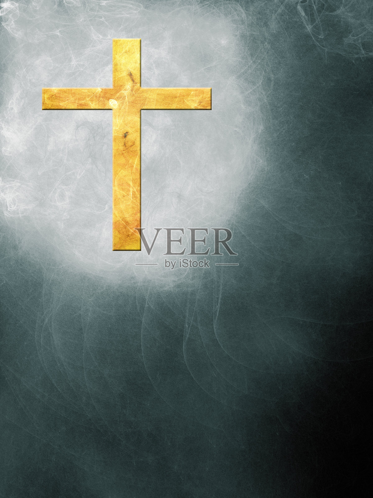 十字架在一个抽象的背景与小火焰插画图片素材