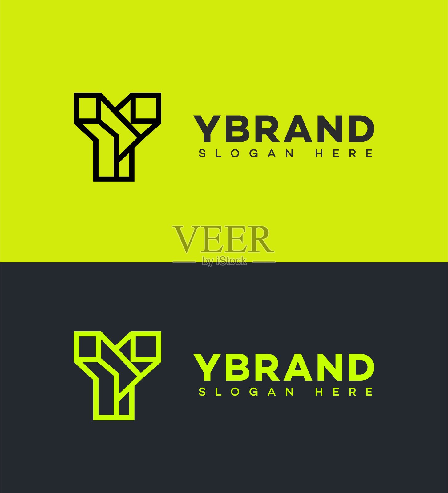 Y字母图标品牌识别标志，Y字母符号模板插画图片素材