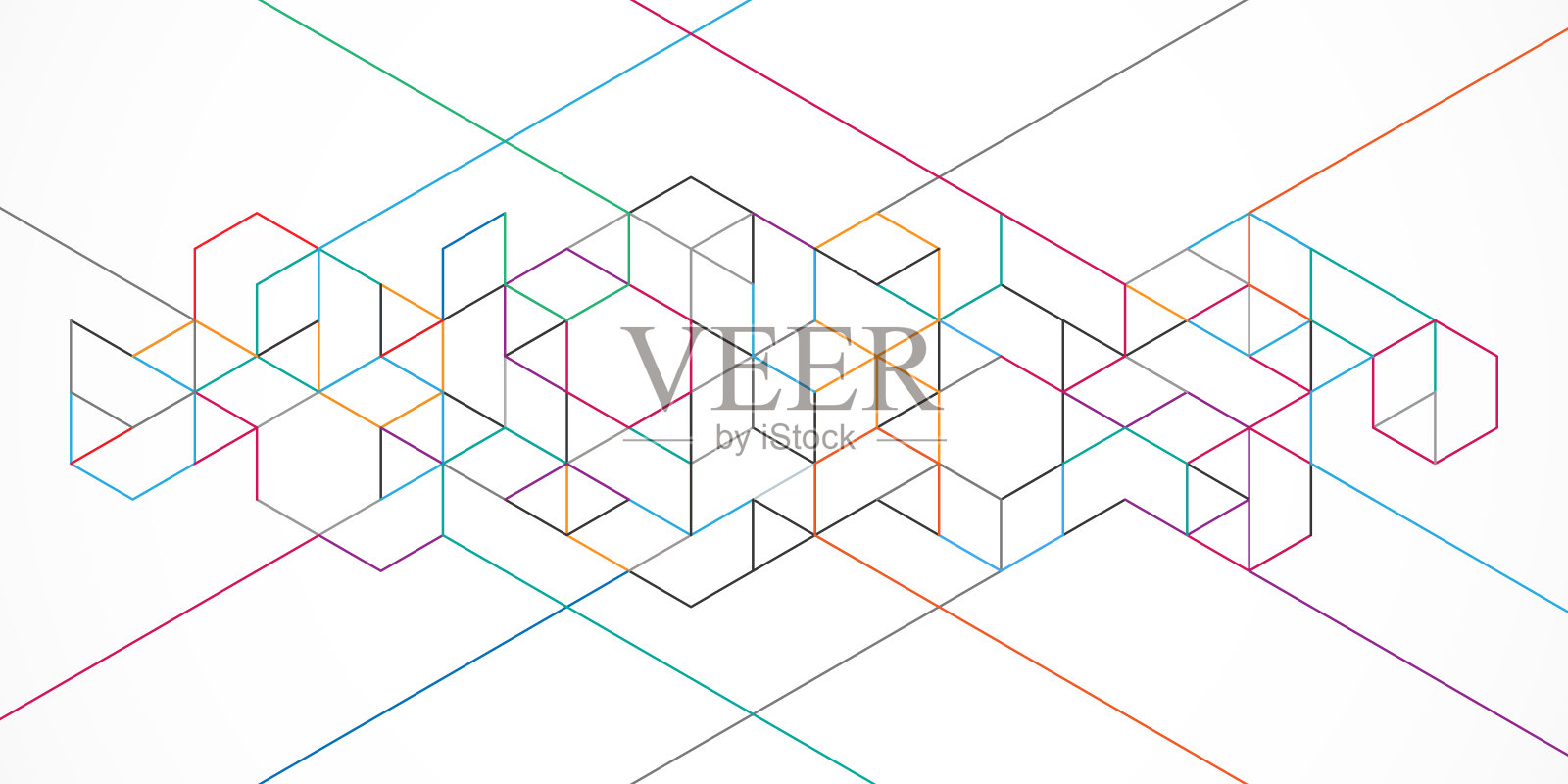 抽象几何背景与等距块，多边形形状图案插画图片素材