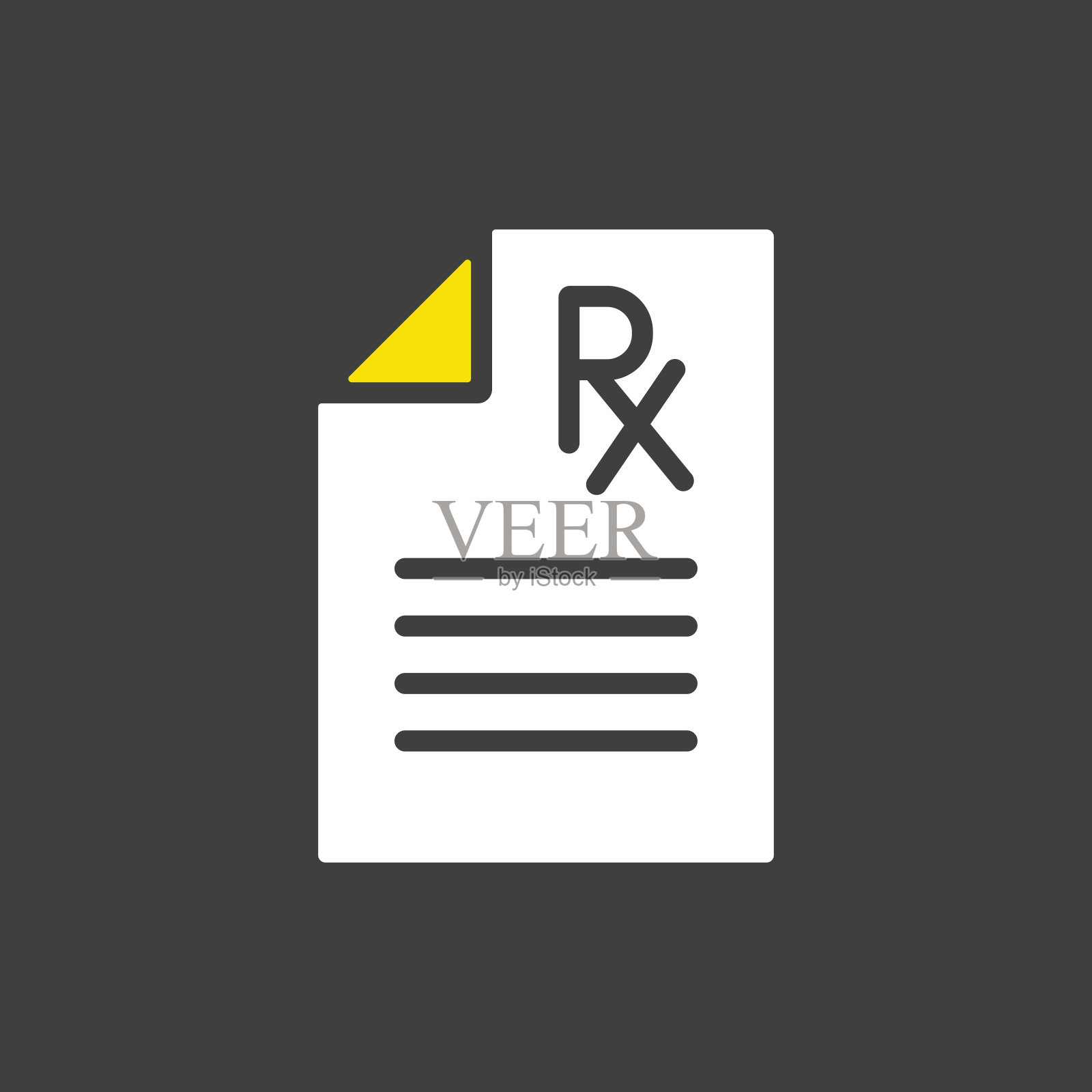 医疗处方Rx矢量图标。医学信号插画图片素材