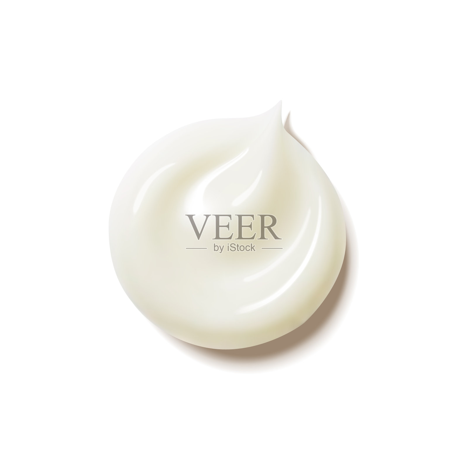 奶油质地笔画:液体化妆品涂抹-现实的面部化妆品矢量插画图片素材