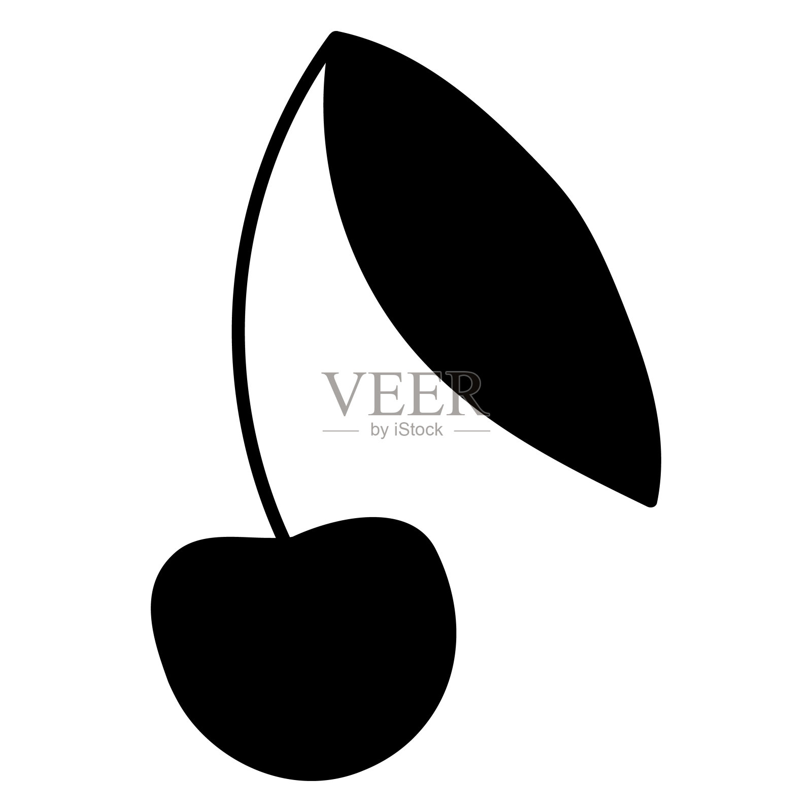 樱桃黑色剪影插图。为设计干杯。插画图片素材