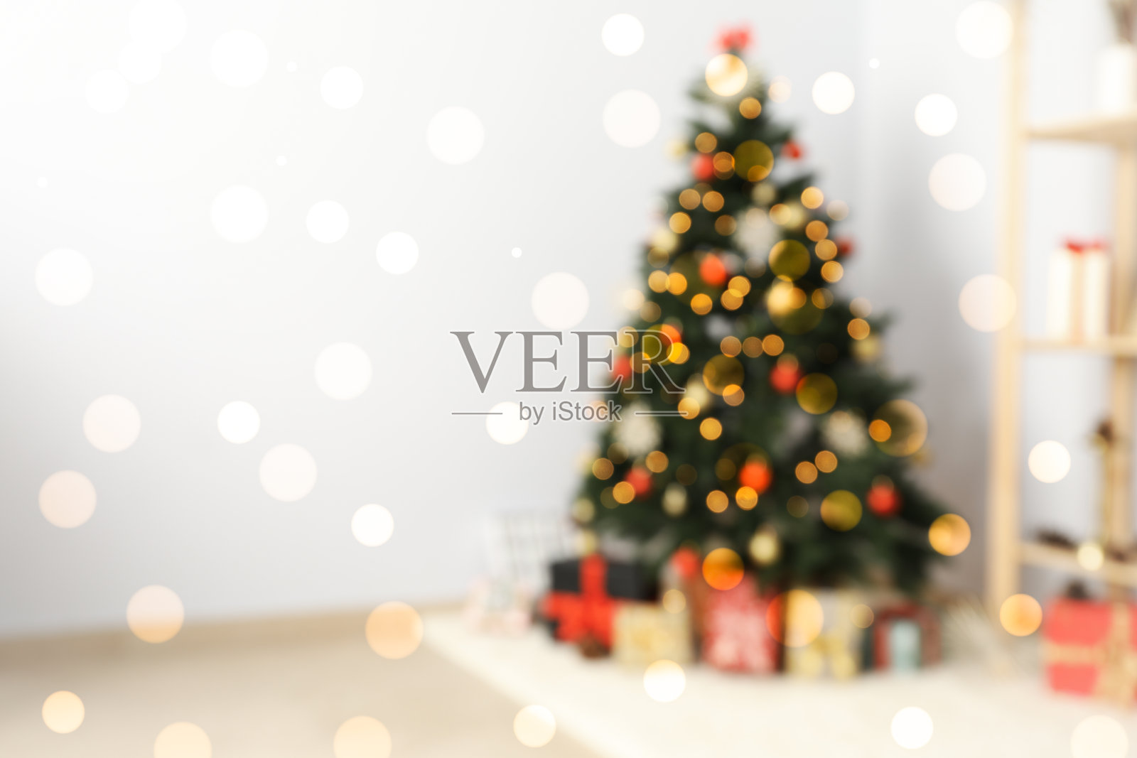 新年的概念，圣诞树，模糊的背景照片摄影图片