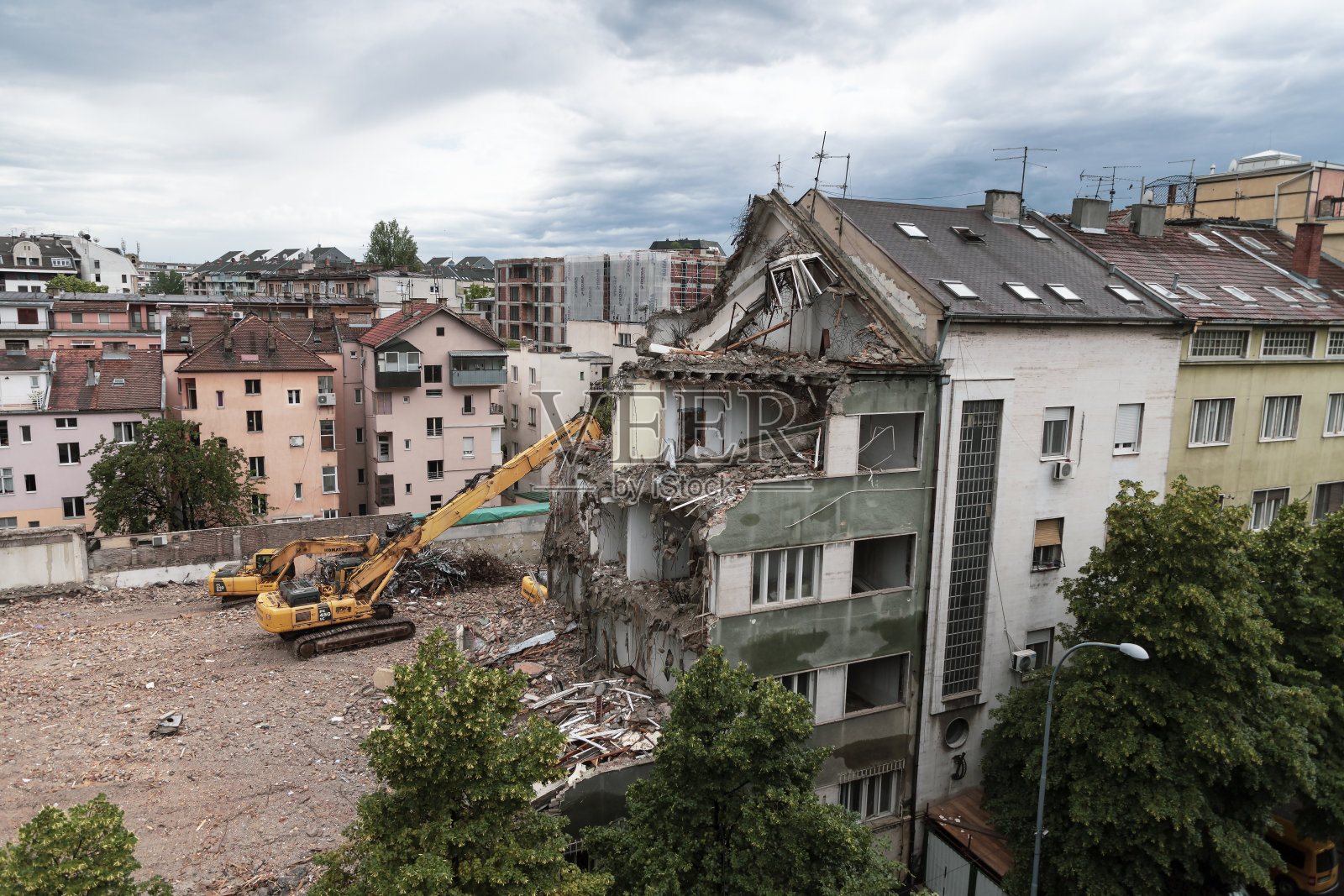 拆除过程照片摄影图片