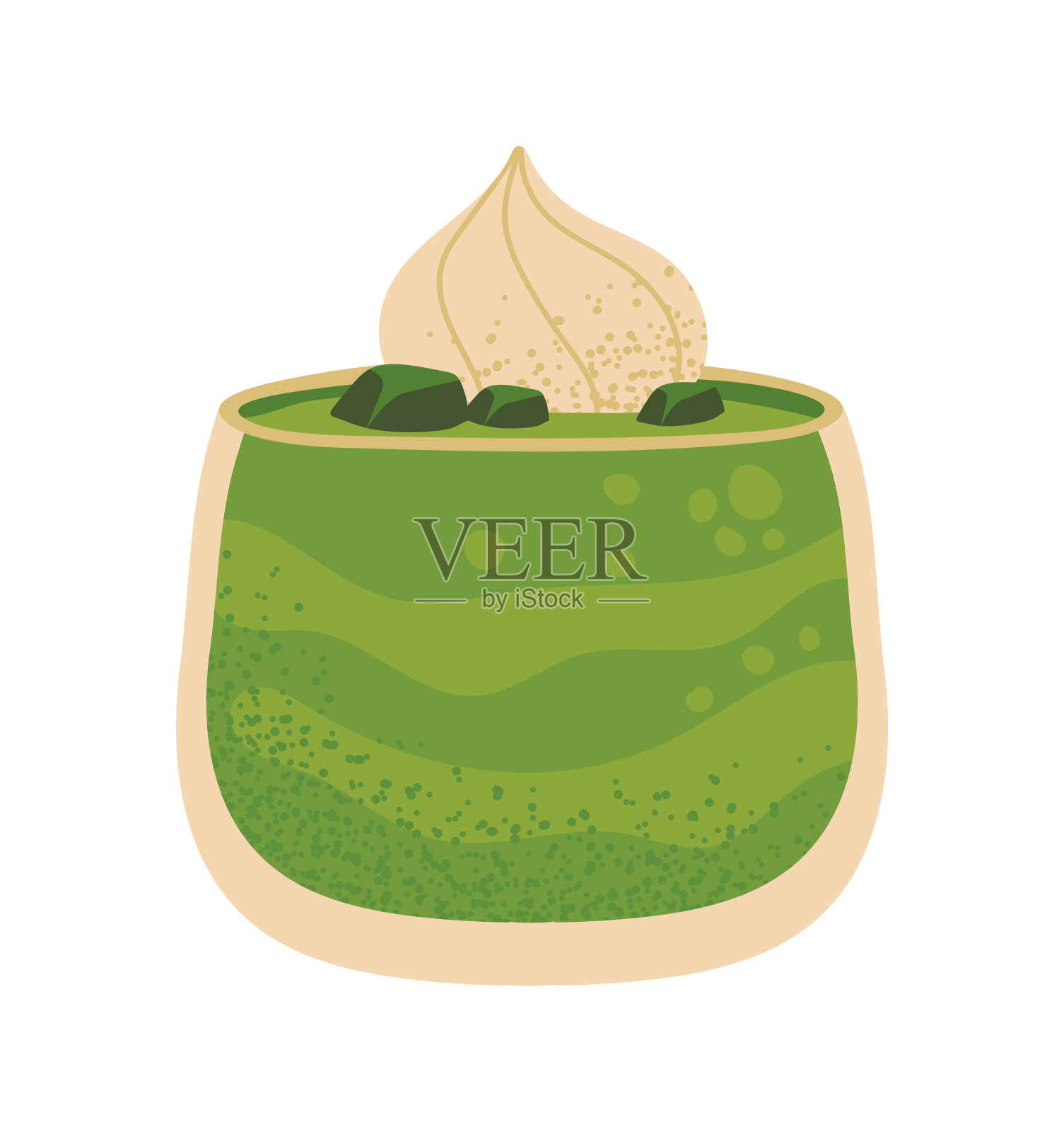 抹茶饮料鲜图标孤立插画图片素材