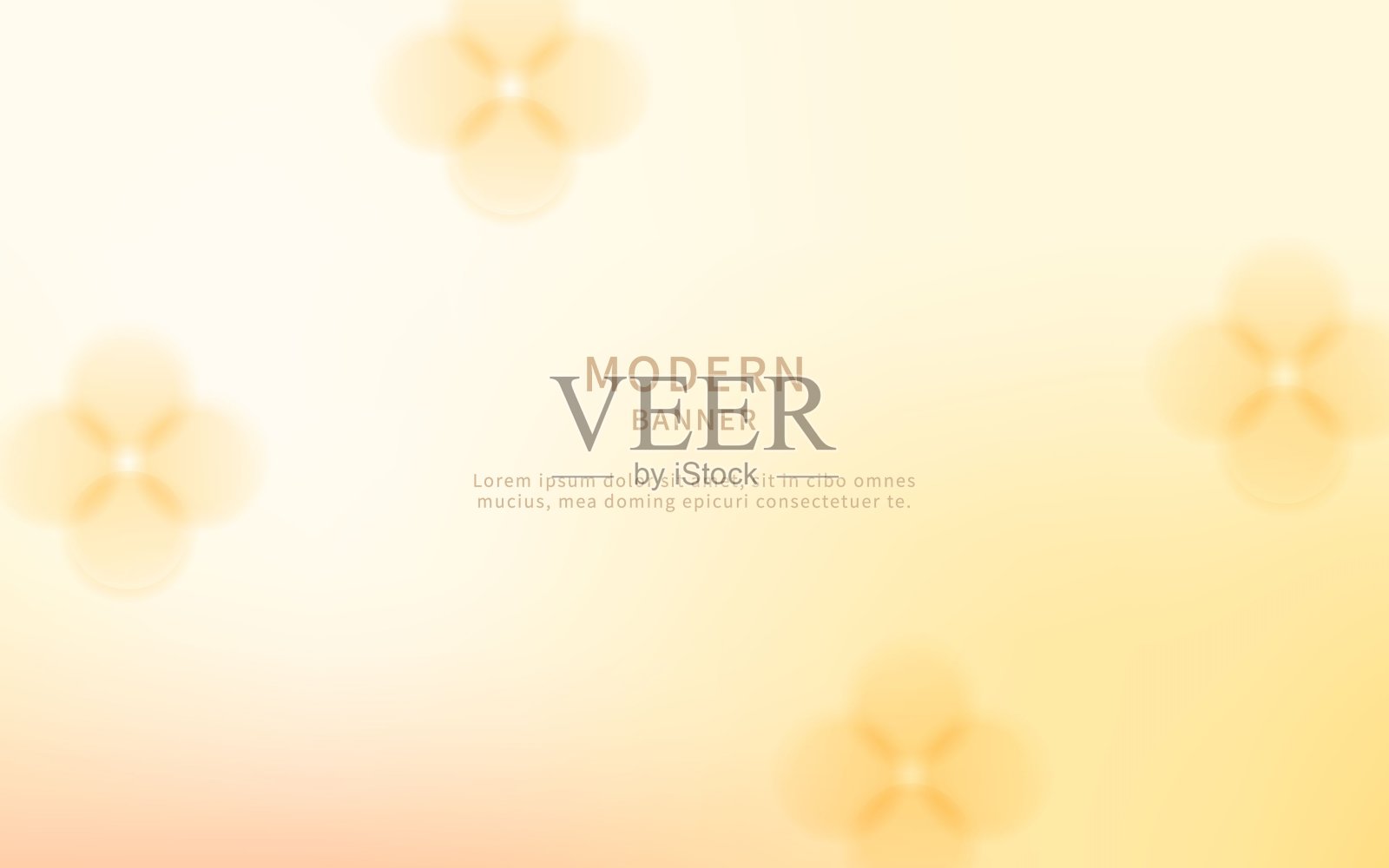 黄色渐变背景与花。插画图片素材