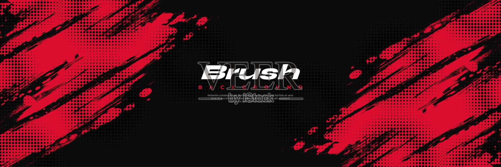 抽象红色和黑色肮脏的背景与半色调的效果。运动背景与笔触插图插画图片素材