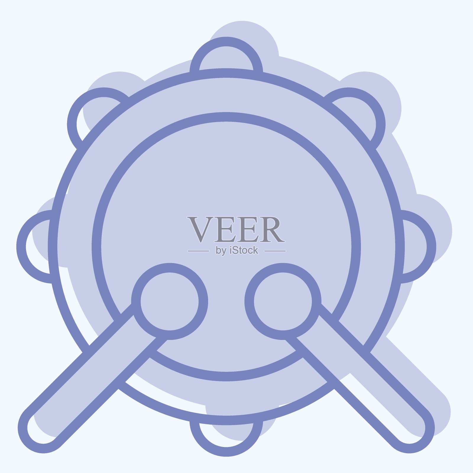 图标鼓。与游行符号有关。双音风格。简单的设计说明插画图片素材