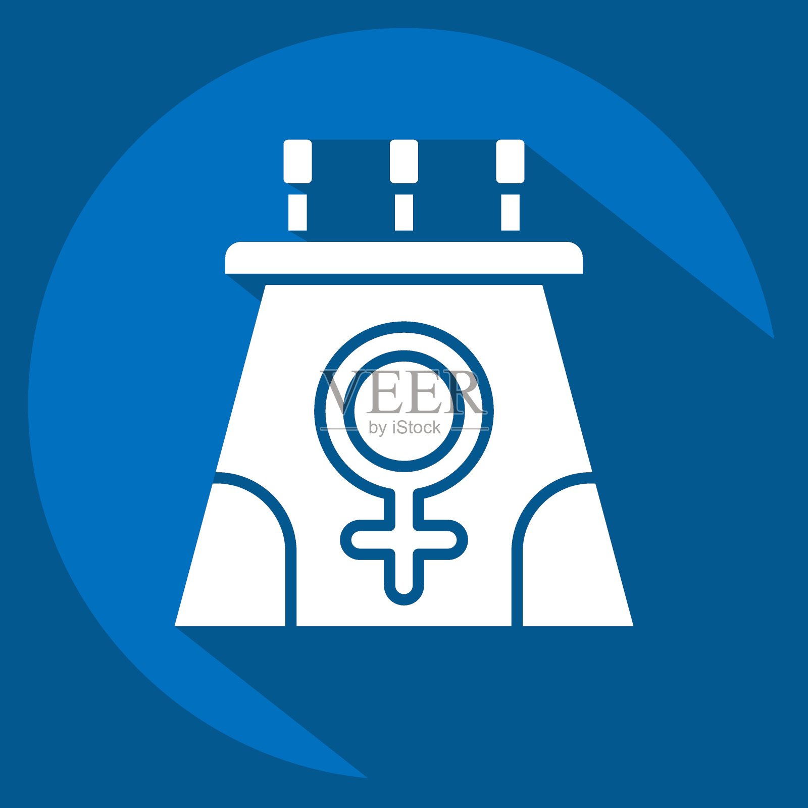 图标的演讲。与妇女节标志有关。长影式。简单的设计说明插画图片素材