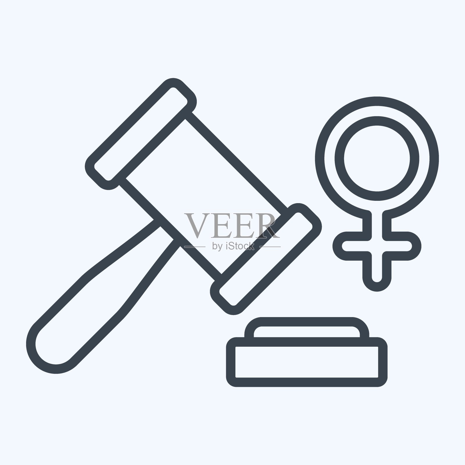 图标妇女法。与妇女节标志有关。行风格。简单的设计说明插画图片素材