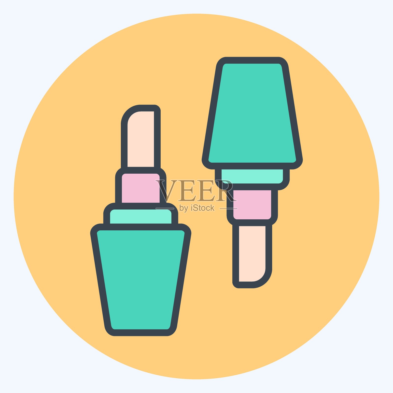 图标口红。与妇女节标志有关。颜色搭配风格。简单的设计说明插画图片素材