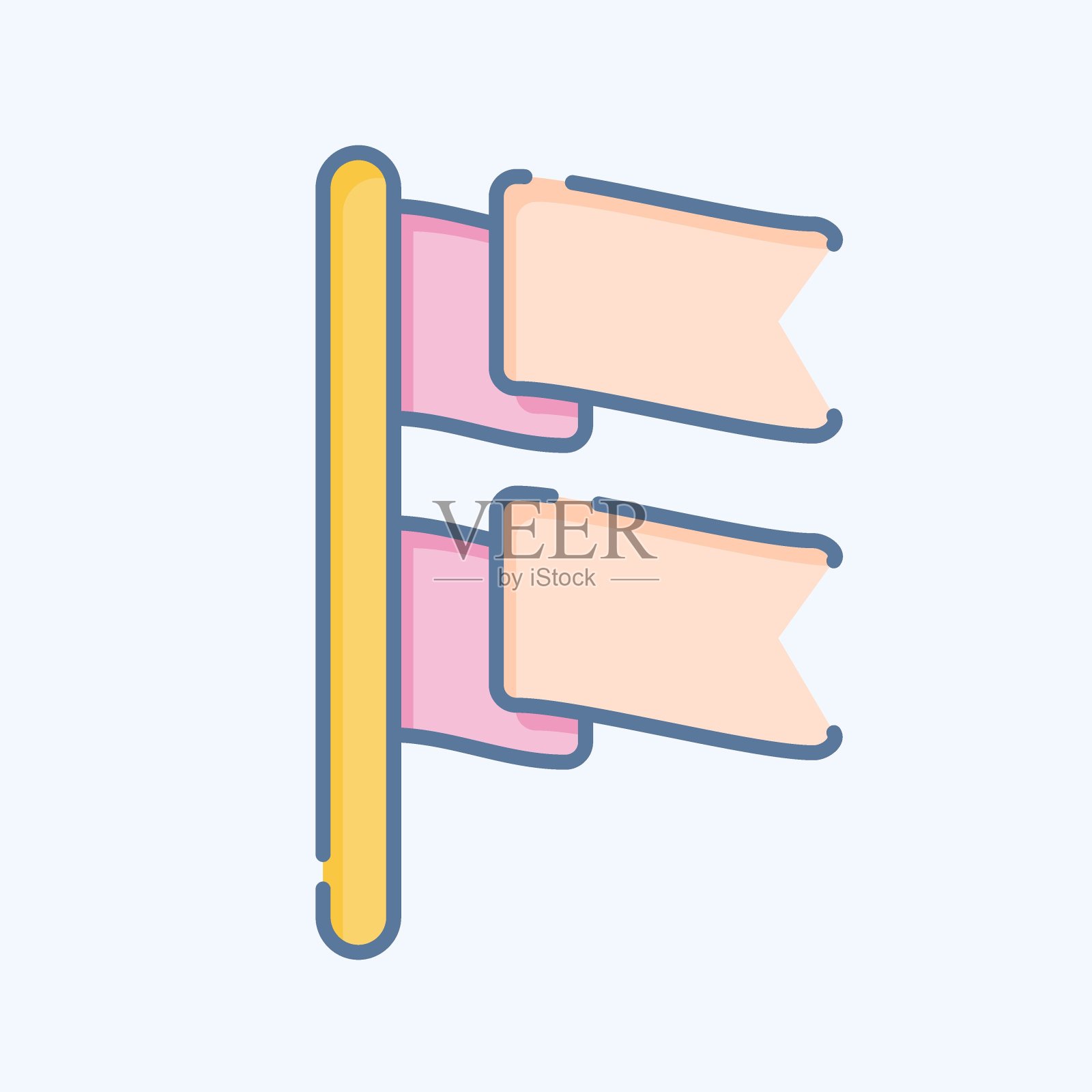 图标的旗帜。与游行符号有关。涂鸦风格。简单的设计说明插画图片素材