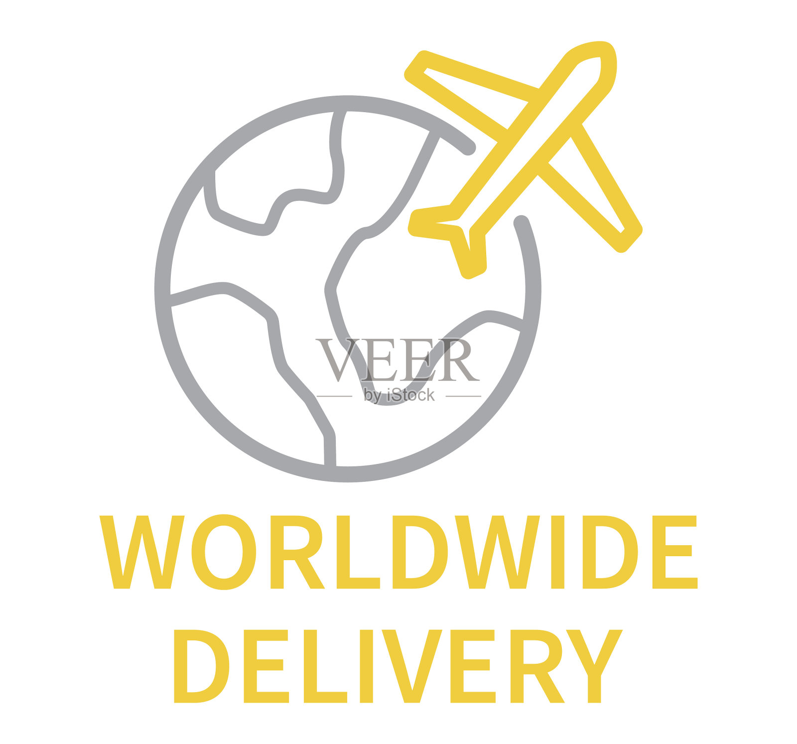 全球配送线图标插画图片素材