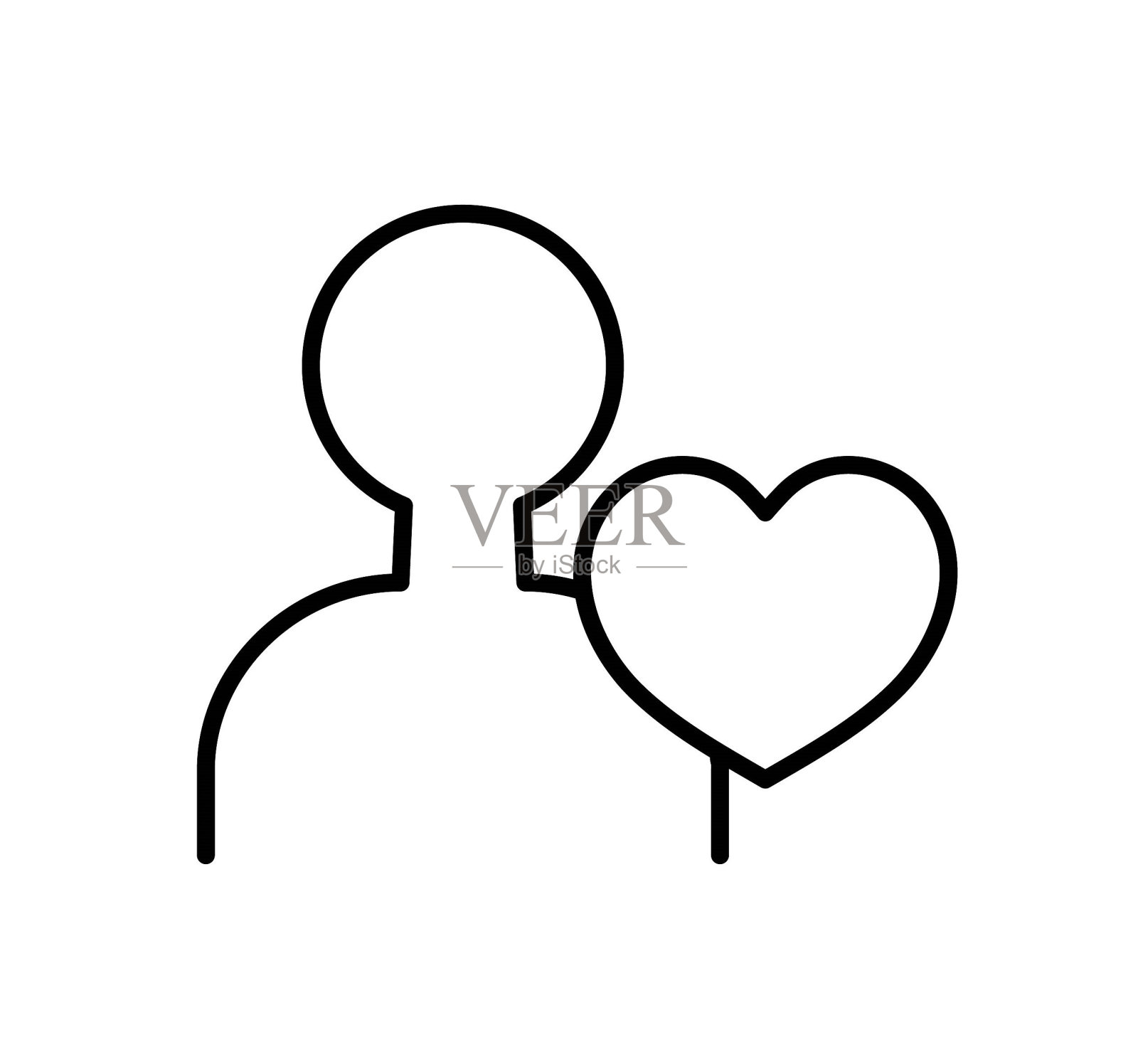 男人与爱的图标，矢量最好的线图标。插画图片素材