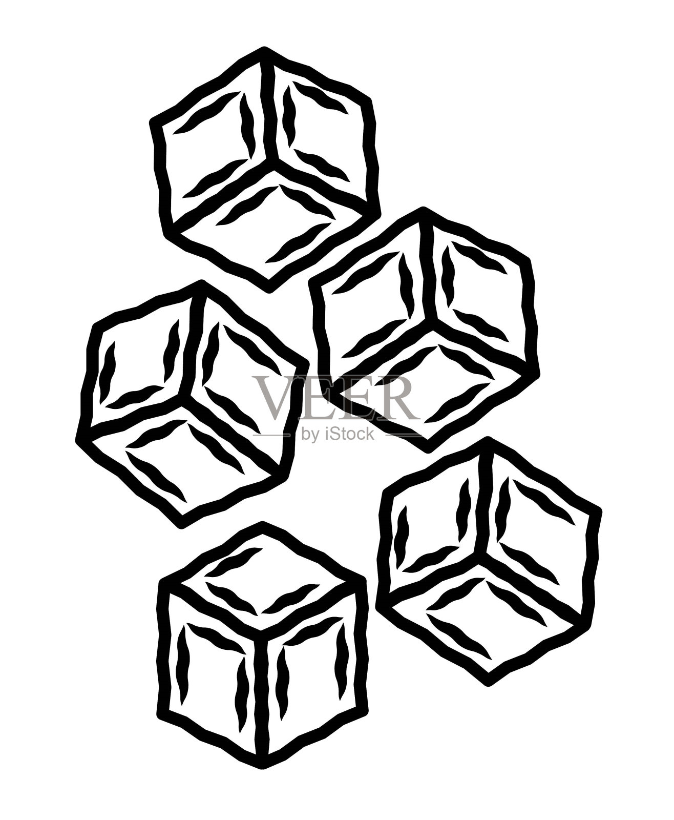 冰立方图标，矢量最好的平面图标。插画图片素材