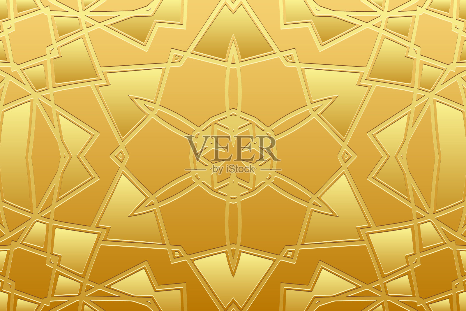 压花金色背景，民族封面设计。几何黄金3D图案。部落手工风格，涂鸦，装饰艺术。东方，亚洲，印度，墨西哥，阿兹特克的观赏波西米亚情调。插画图片素材