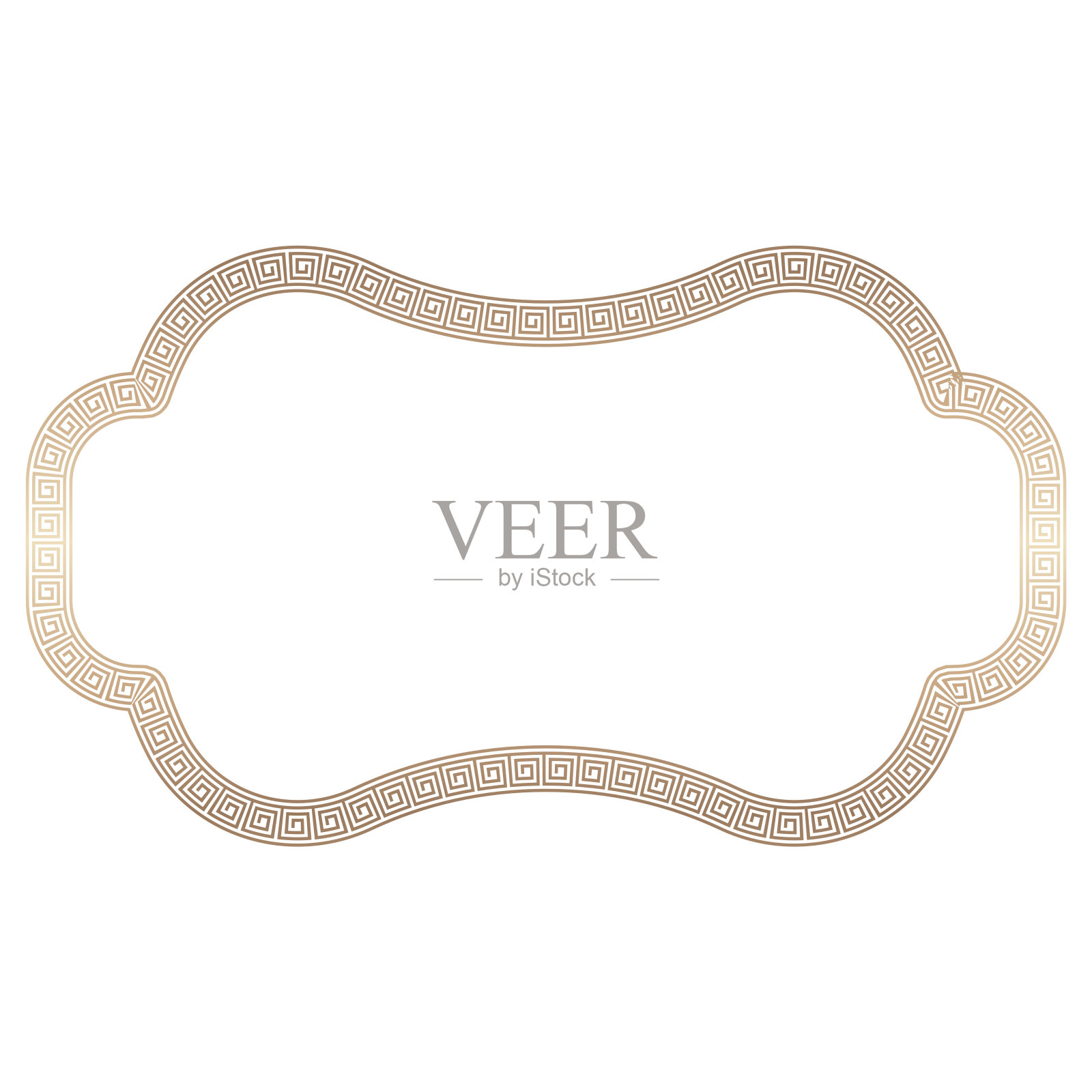 矩形复古框架希腊关键黄金矩形形状复古框架曲流框架希腊关键图案希腊曲流图案金框架金画框金边框豪华装饰复古徽章元素插画图片素材