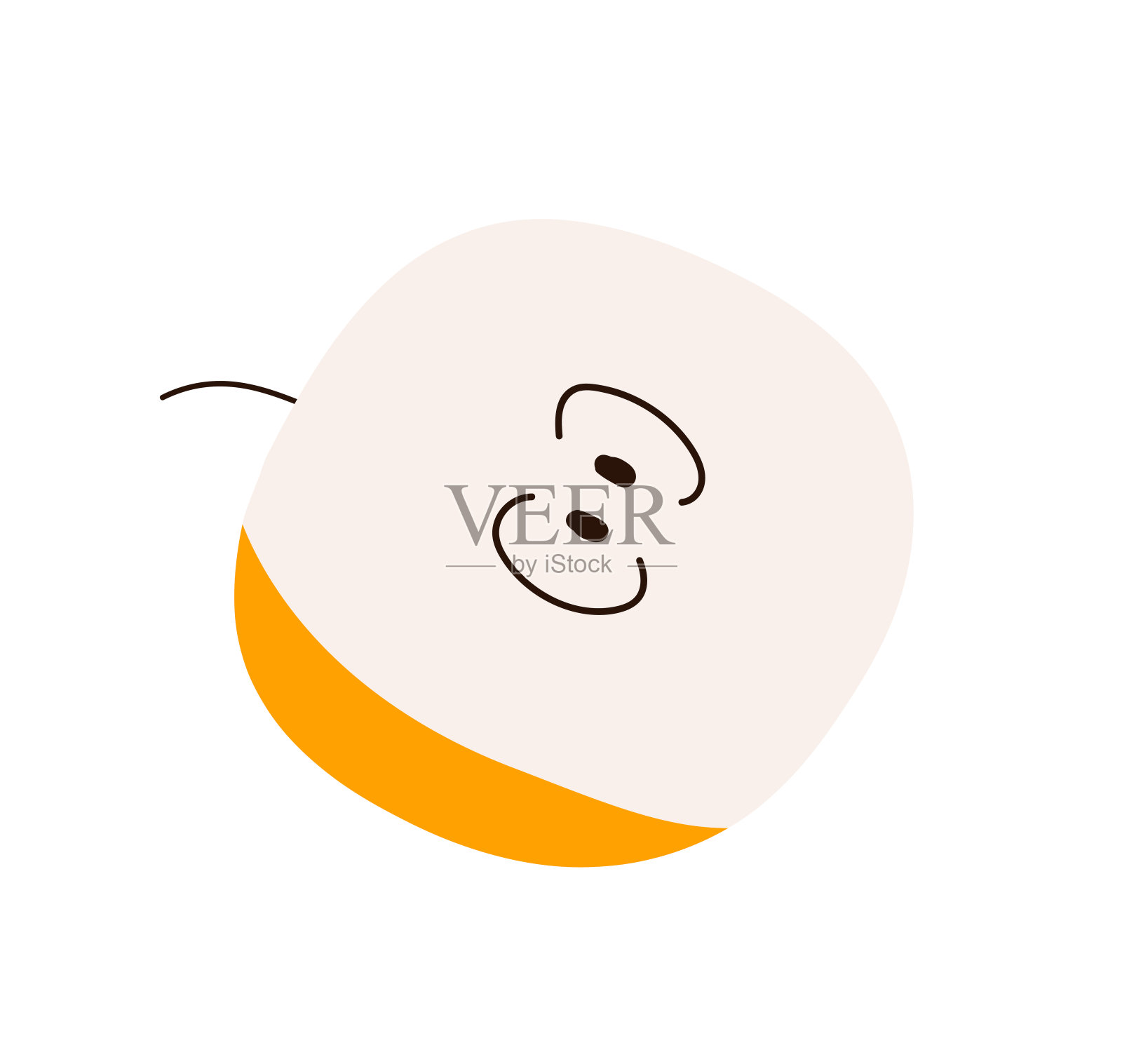 新鲜苹果和叶子，天然有机零食，健康维生素食品，全熟带茎水果，自然成熟食用食品。插画图片素材