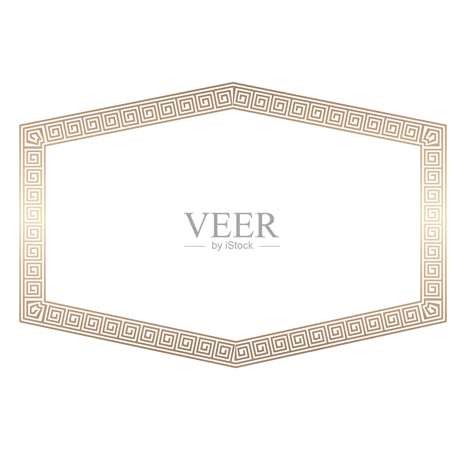 矩形复古框架希腊关键黄金矩形形状复古框架曲流框架希腊关键图案希腊曲流图案金框架金画框金边框豪华装饰复古徽章元素插画图片素材