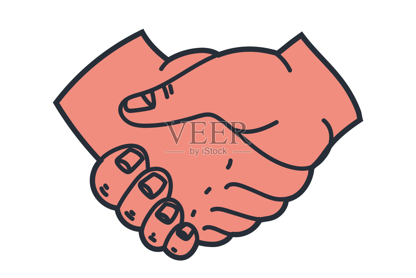 握手握手伙伴关系协议线艺术符号概念。矢量图形设计插图元素插画图片素材