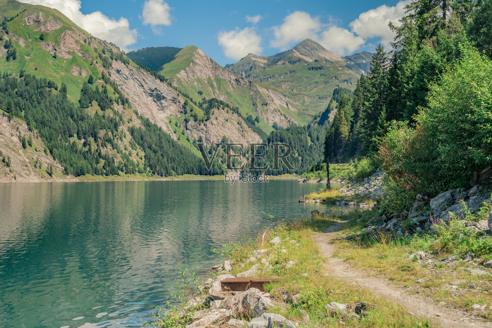 水库和森林鸟瞰图照片摄影图片