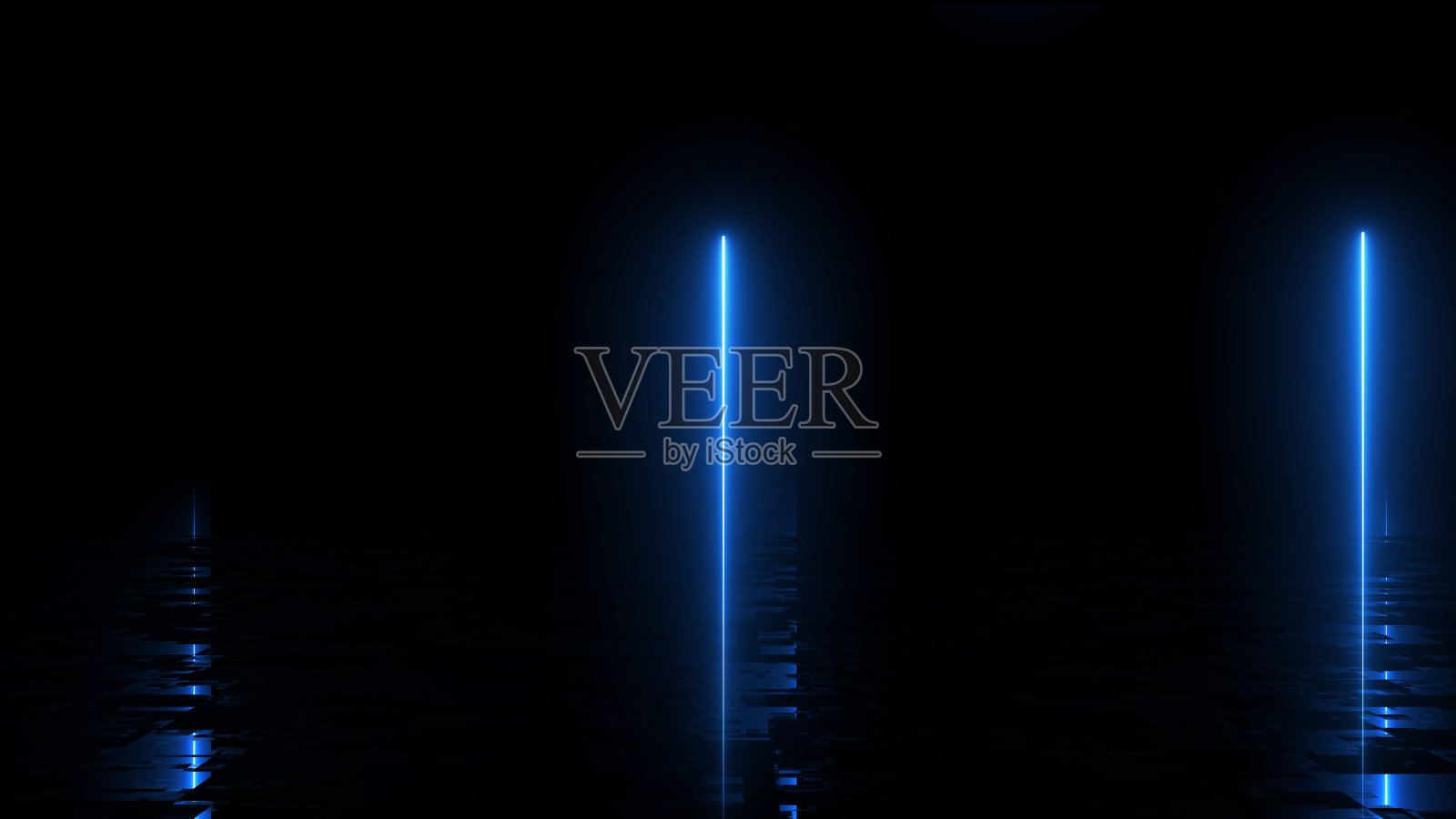 发光的激光条纹落在黑色背景动画。摘要数据挖掘技术将明亮粒子线的发光运动流叠加起来。信息传输射线条纹码。插画图片素材