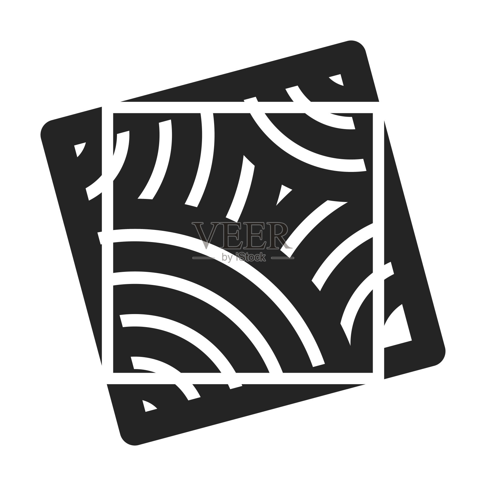 黑线笔触超过正方形框架背景设置插画图片素材