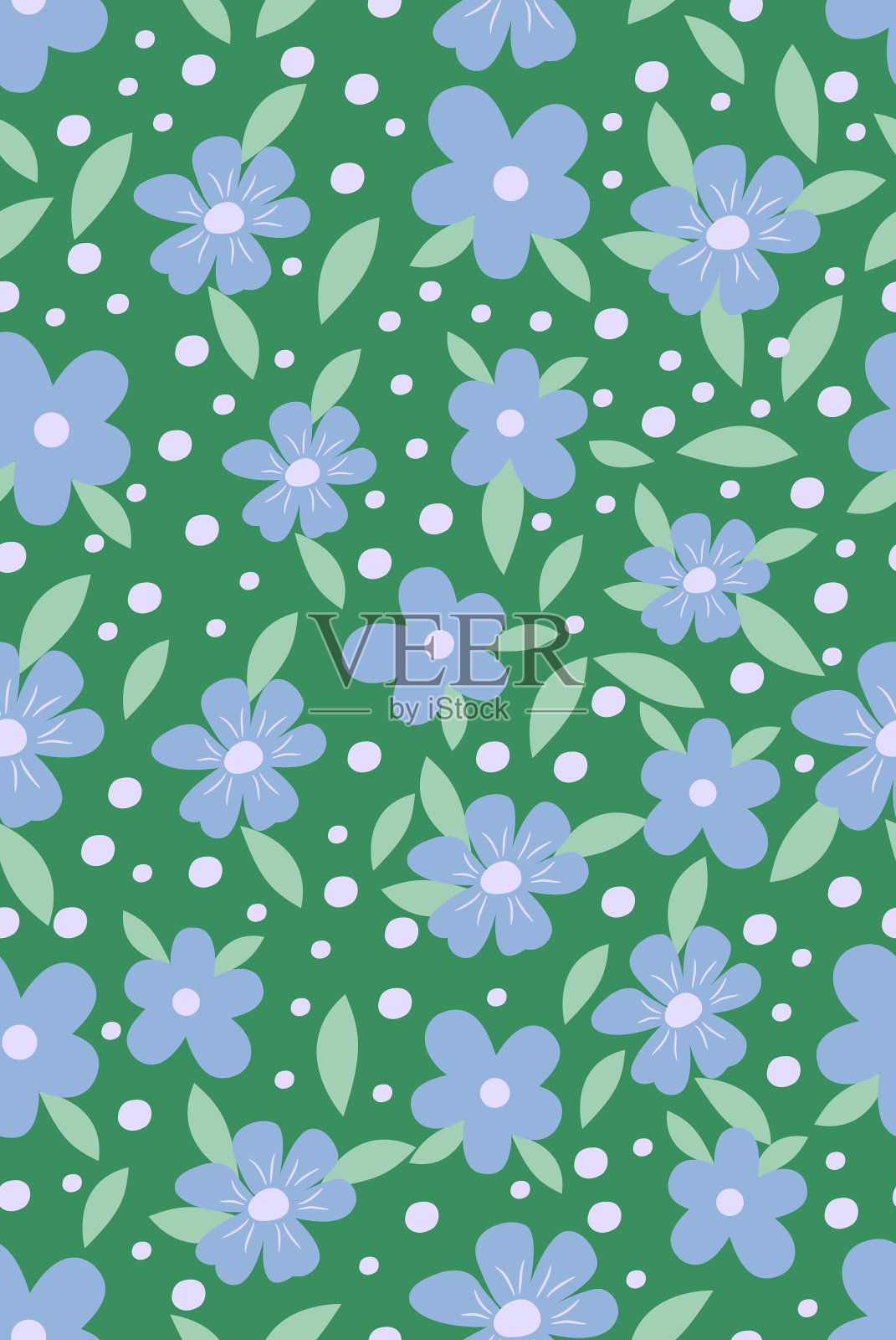 花卉无缝图案。插画图片素材