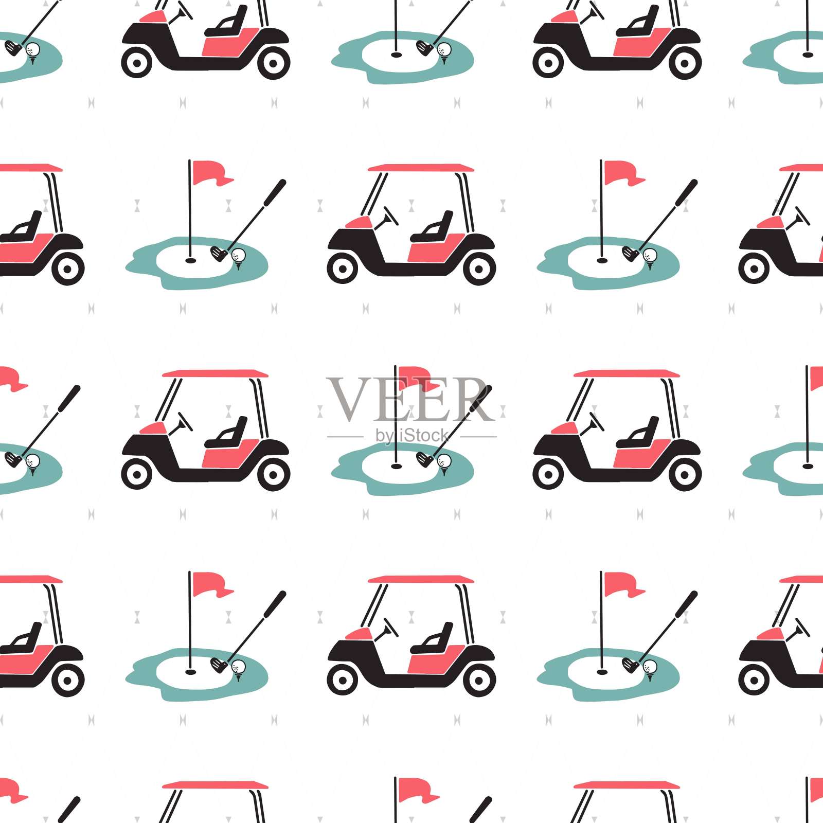 休闲运动经典挥杆高尔夫球图案插画图片素材