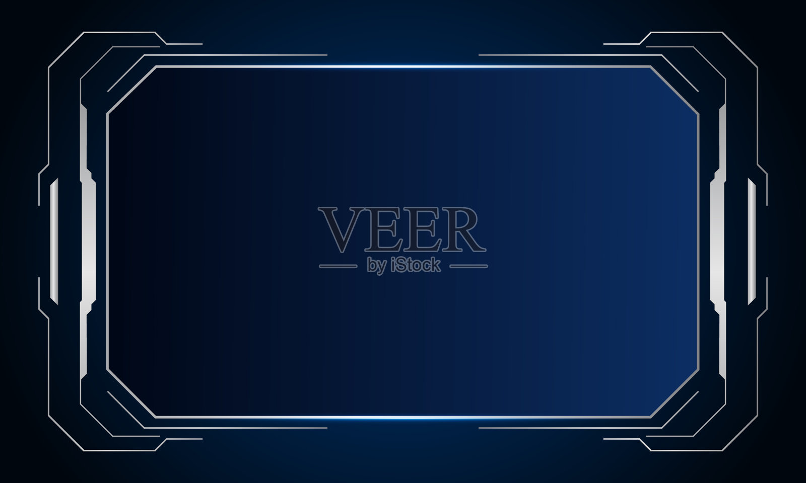 科幻未来主义用户界面，HUD模板框架设计，科技抽象背景插画图片素材