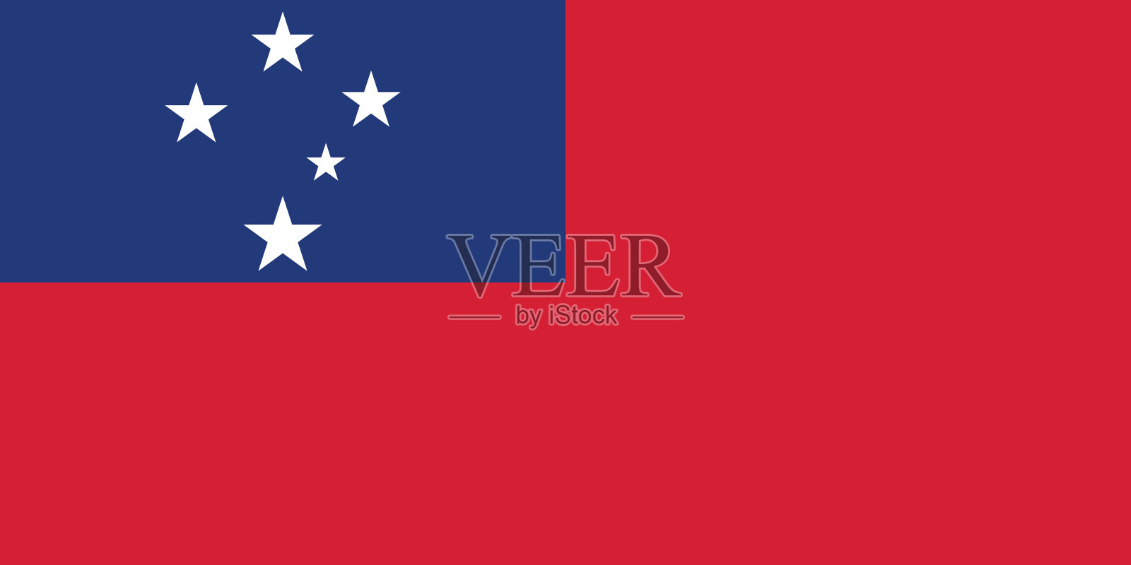 萨摩亚国旗。国旗图标。标准颜色。标准尺寸。长方形的旗帜。电脑插图。数码插图。矢量插图。插画图片素材