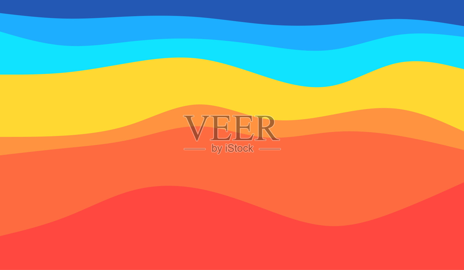 背景与彩色波浪图案插画图片素材