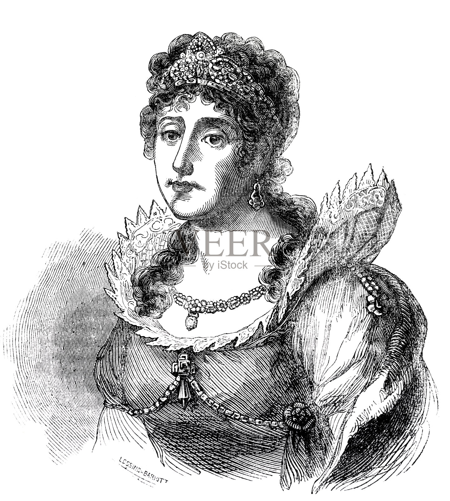 约瑟芬·德·波阿尔内插画图片素材