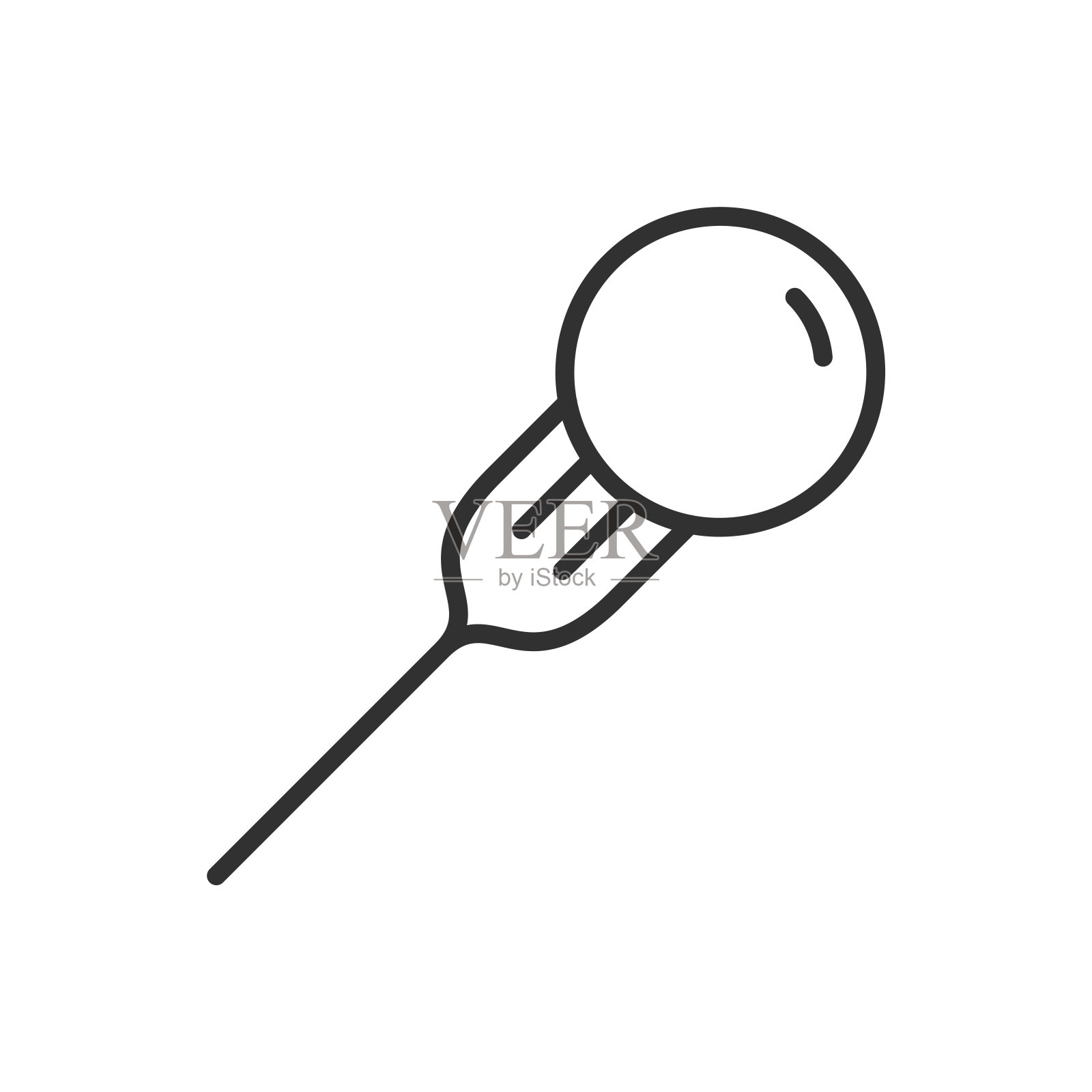 叉上的豌豆，线性图标。线条可编辑的笔画插画图片素材