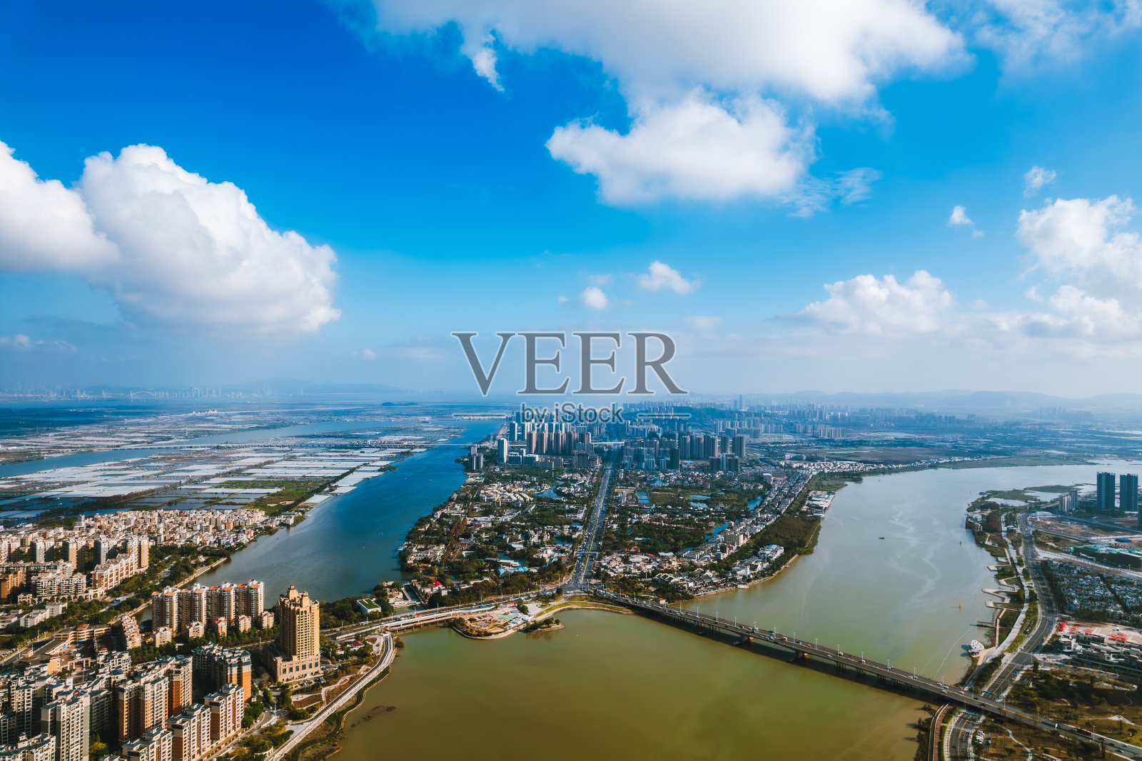 广东珠海市斗门区黄阳河剑峰大桥航拍图照片摄影图片