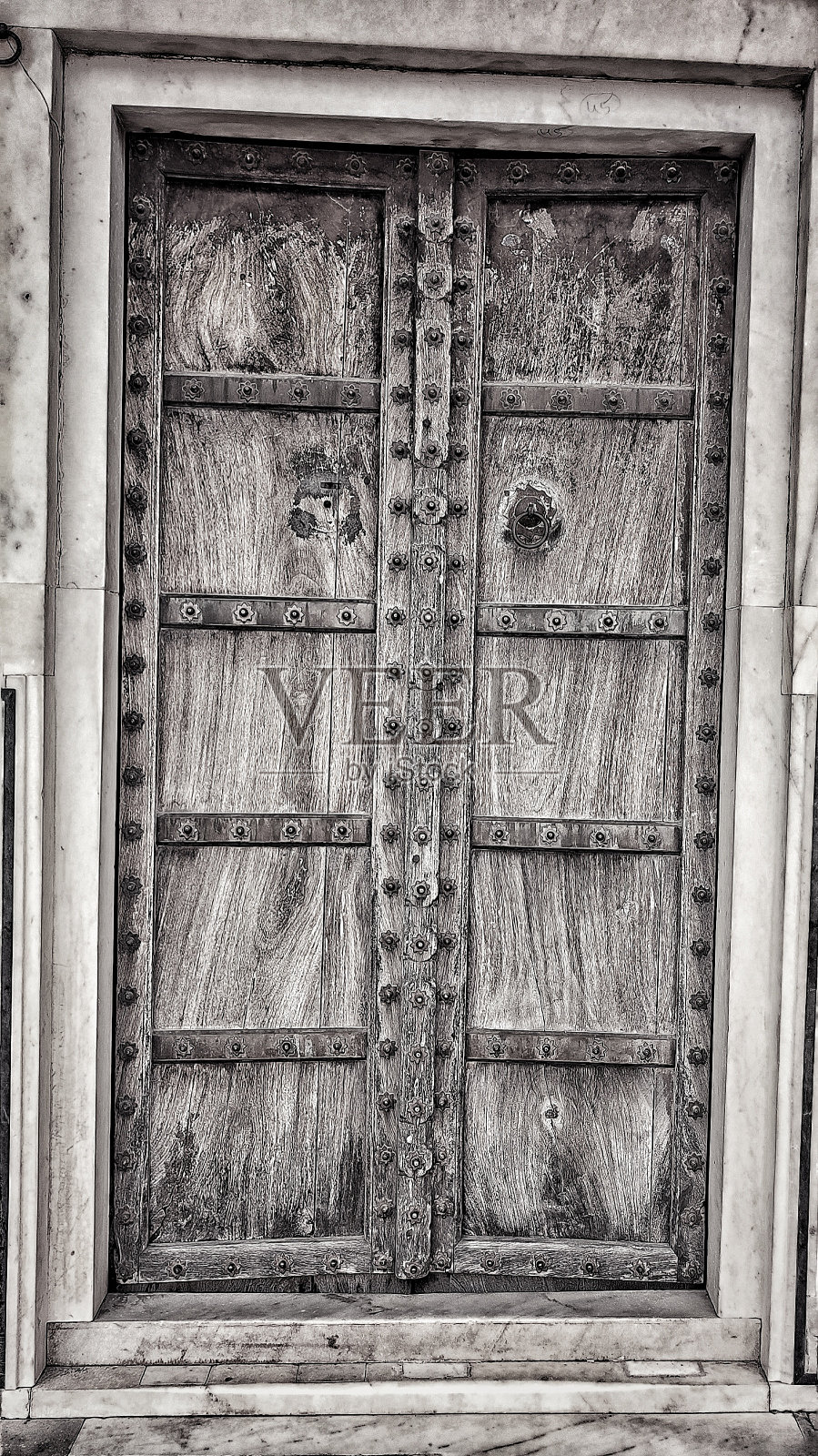 仿古旧木门设计特写照片摄影图片