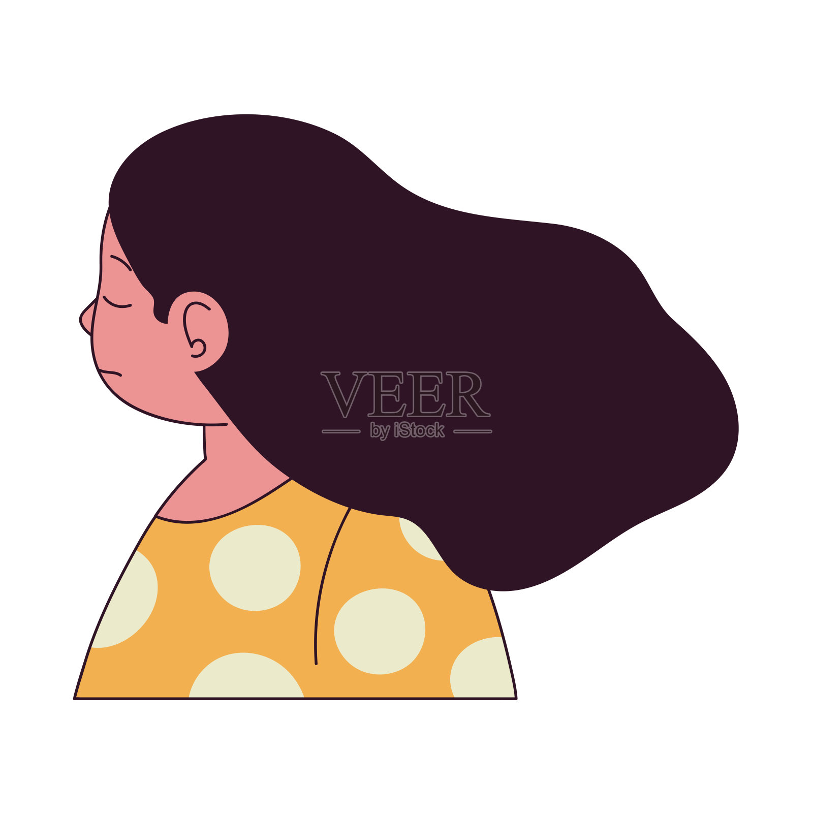 悲伤的女人角色插画图片素材