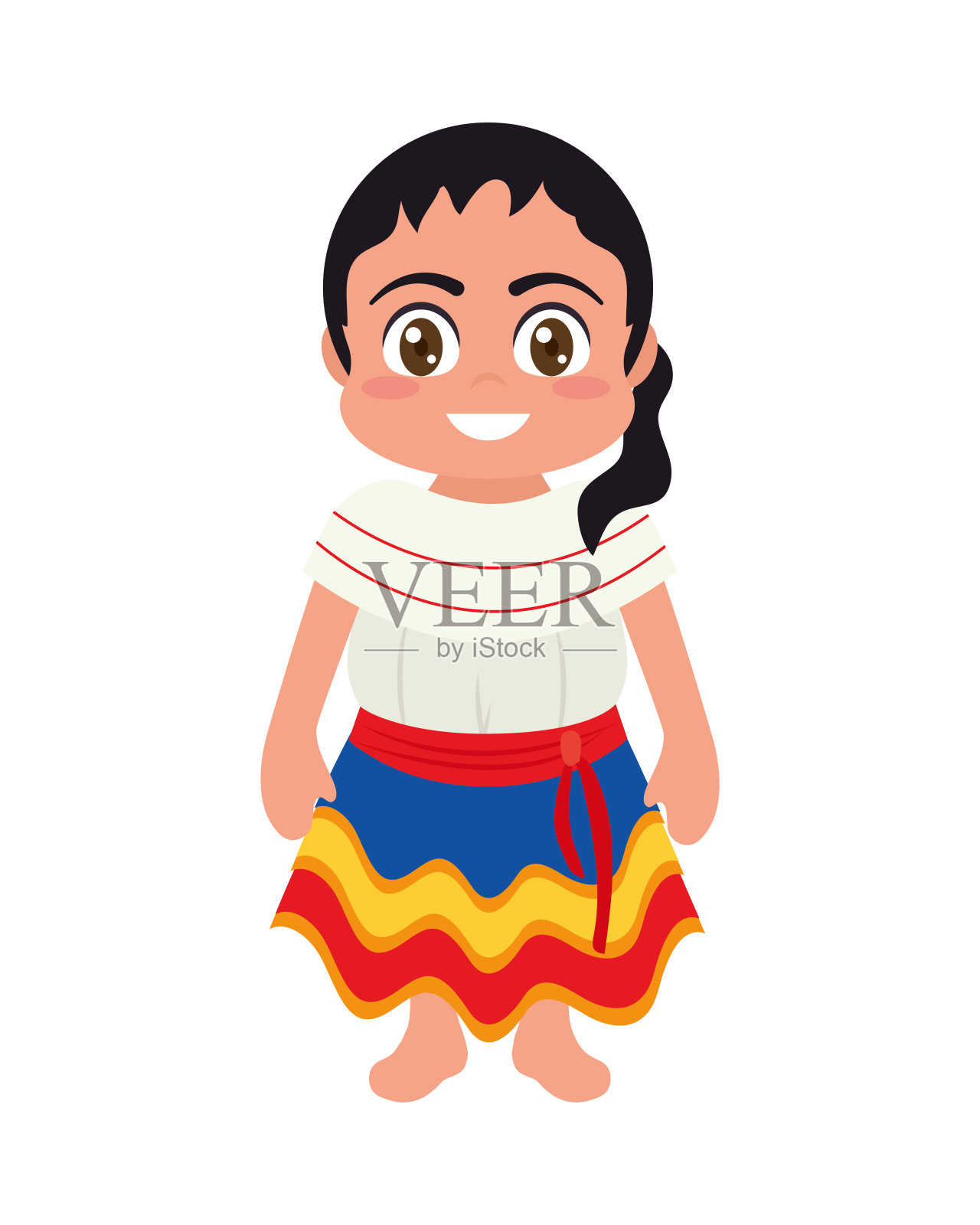 厄瓜多尔女孩插图矢量孤立插画图片素材