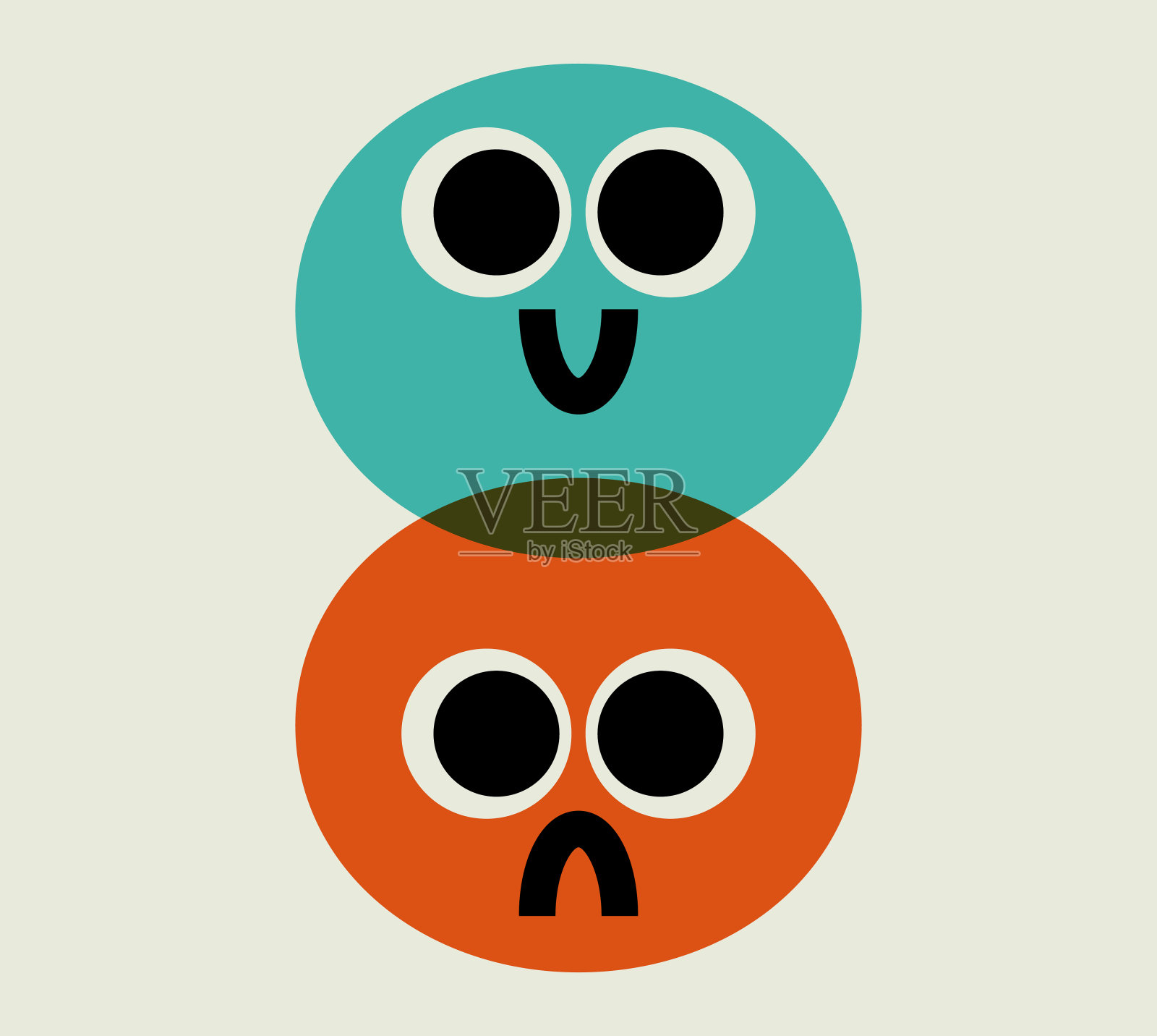 快乐悲伤的表情插画图片素材