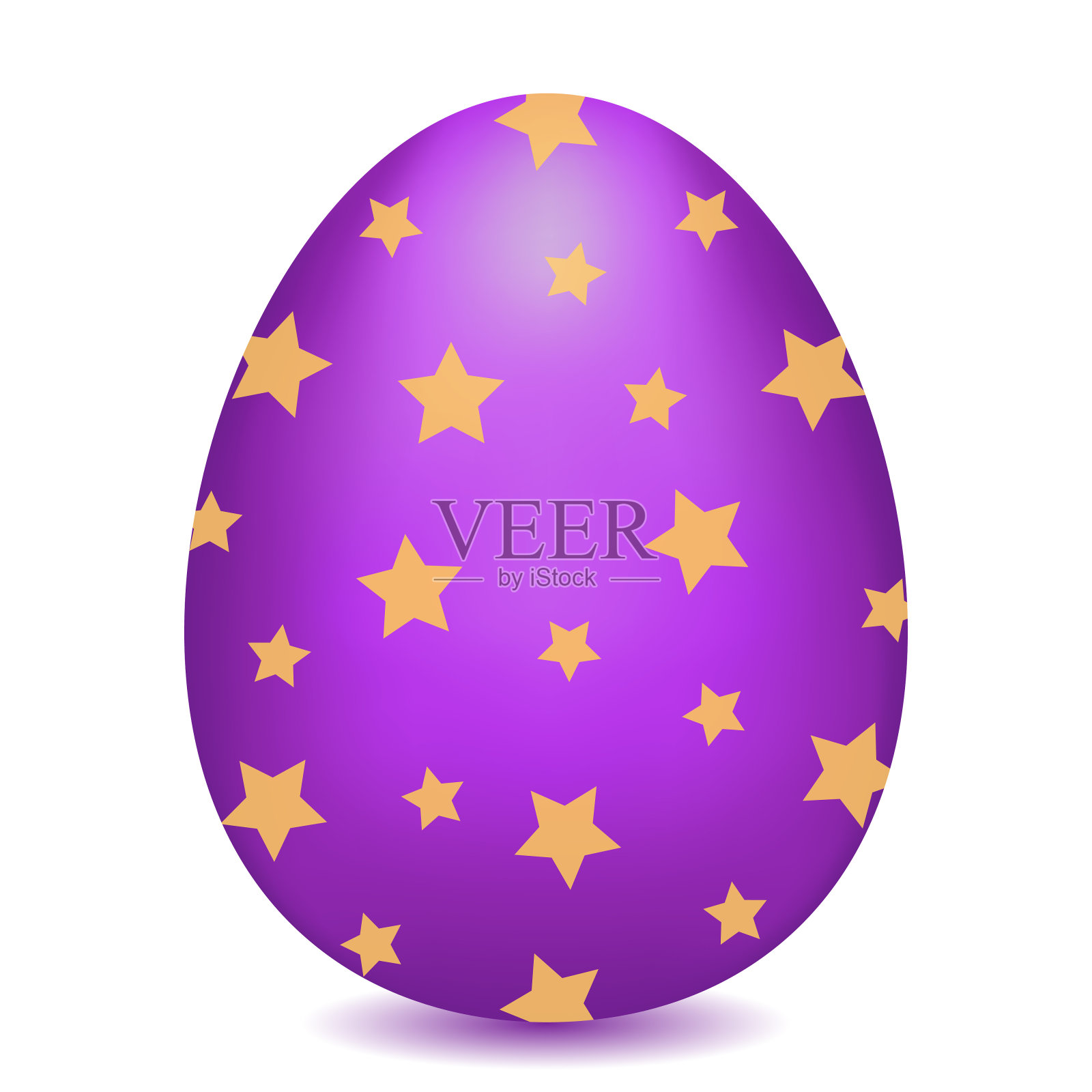 用星星装饰的紫色复活节彩蛋插画图片素材