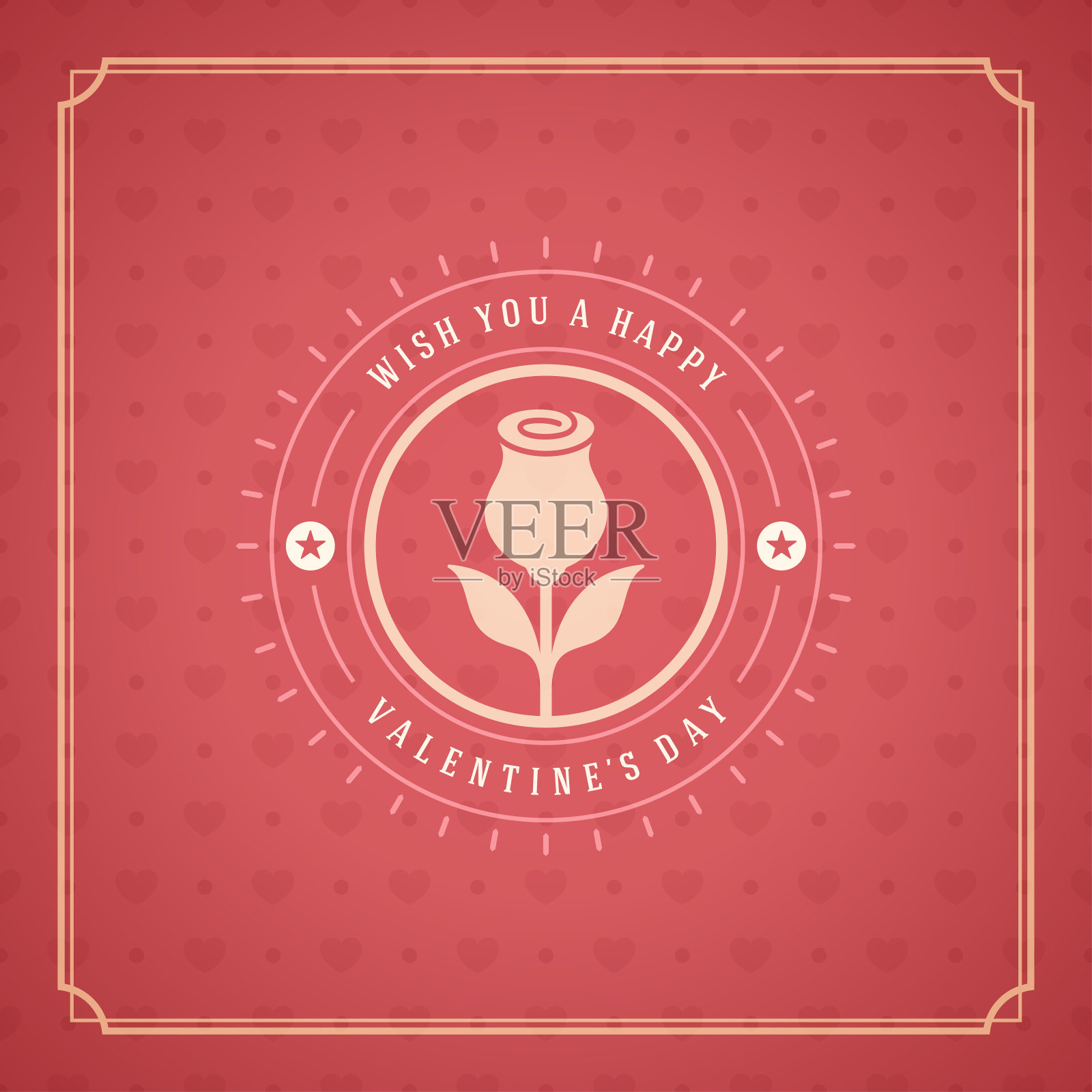 情人节贺卡或海报矢量插图。复古的排版设计和纹理背景插画图片素材