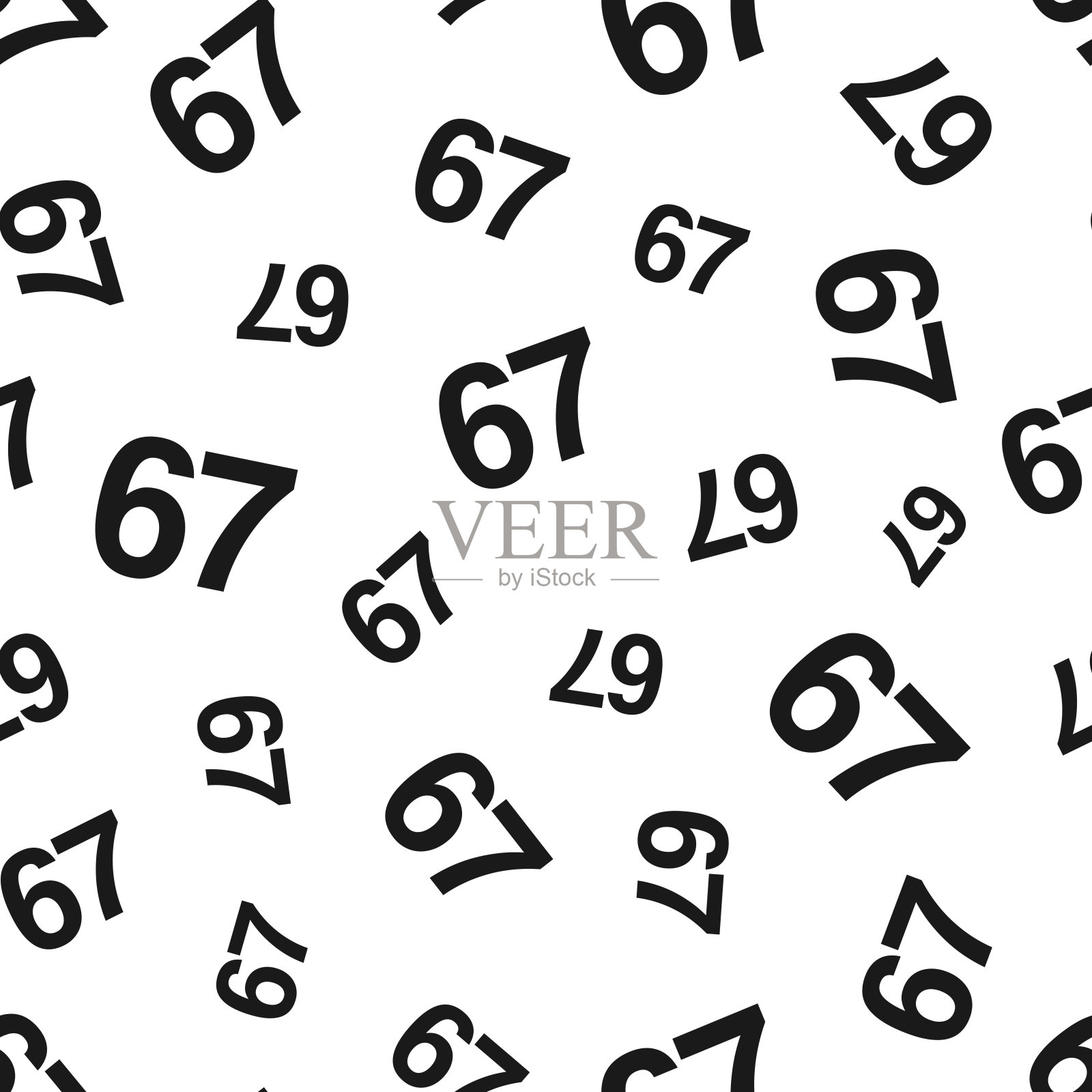 67 - 67号。无缝模式。白色背景的图标插画图片素材