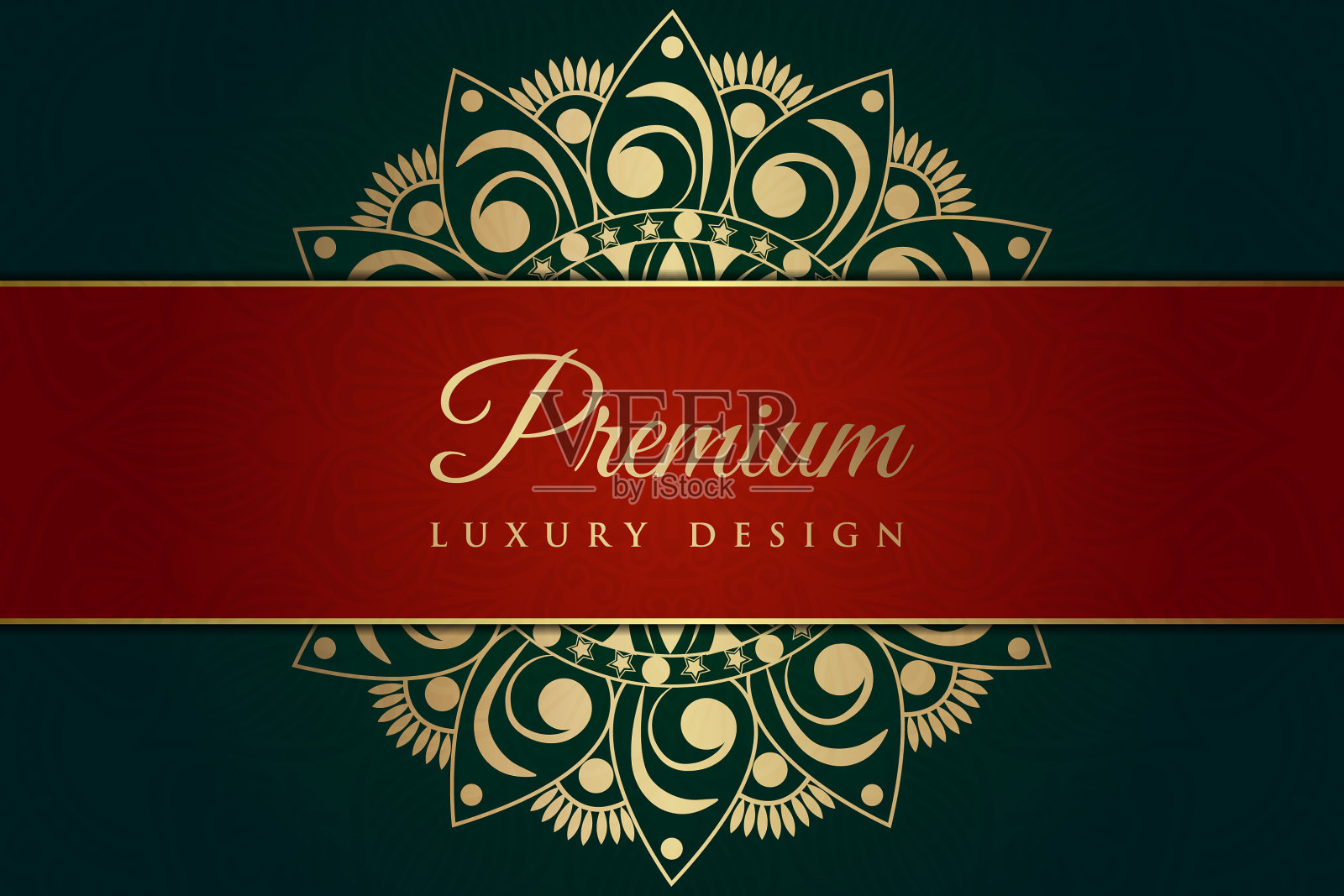 豪华的曼陀罗背景和横幅设计，适合贺卡的设计模板插画图片素材