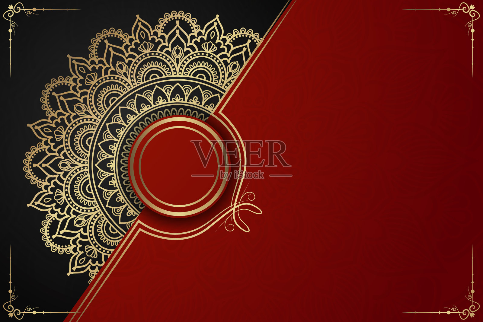 豪华的曼陀罗背景和横幅设计，适合贺卡的设计模板插画图片素材