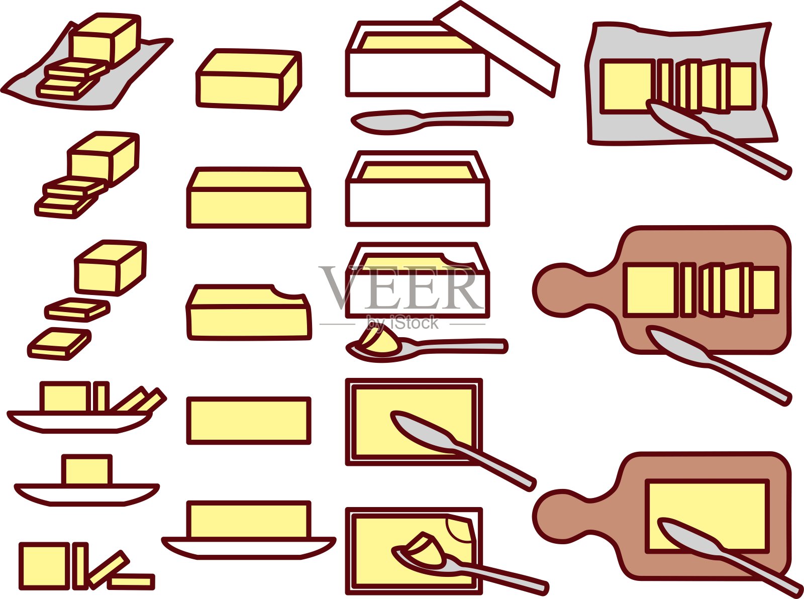 黄油集插画图片素材