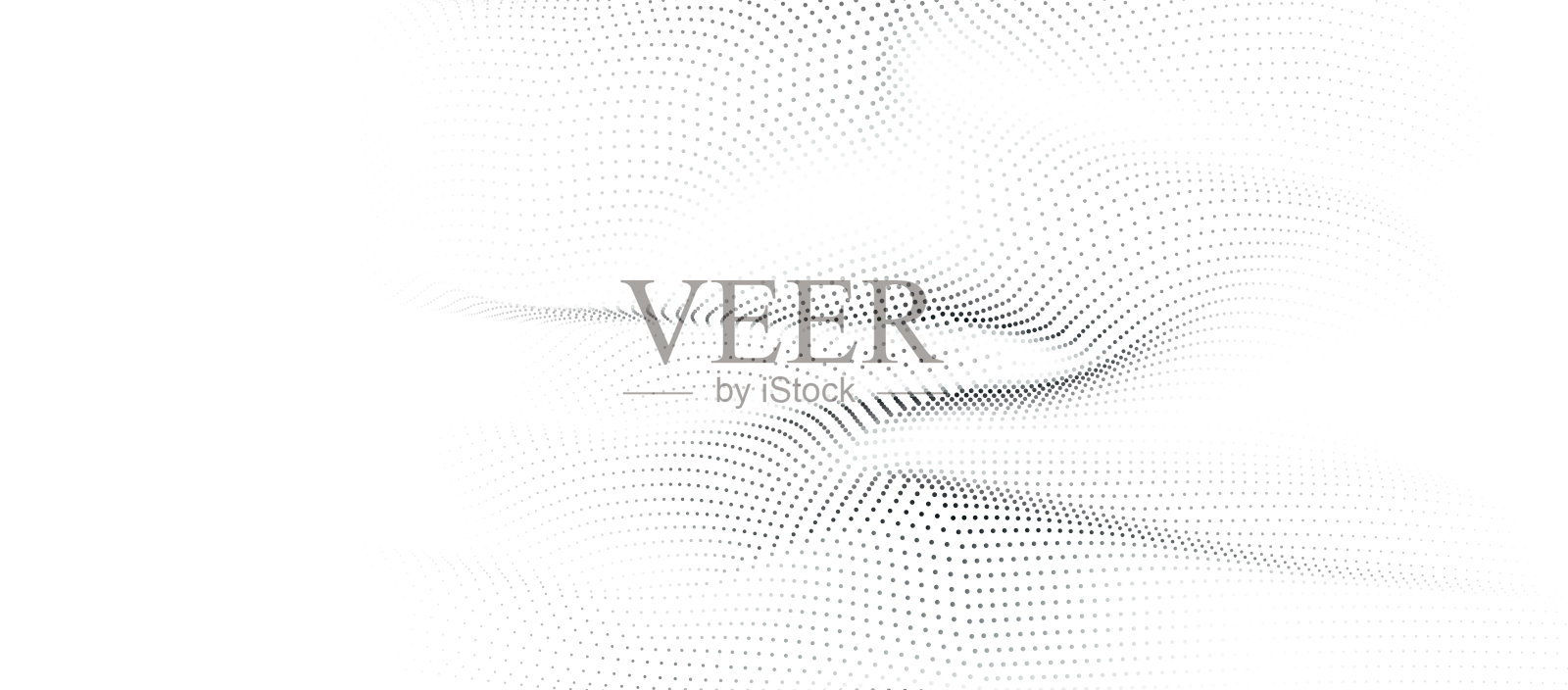 在透明白色背景上提取具有模糊效果的虚线粒子的黑能量波。未来的现代背景设计的业务，演示，广告，横幅，网站，登陆页，壁纸屏幕和更多插画图片素材