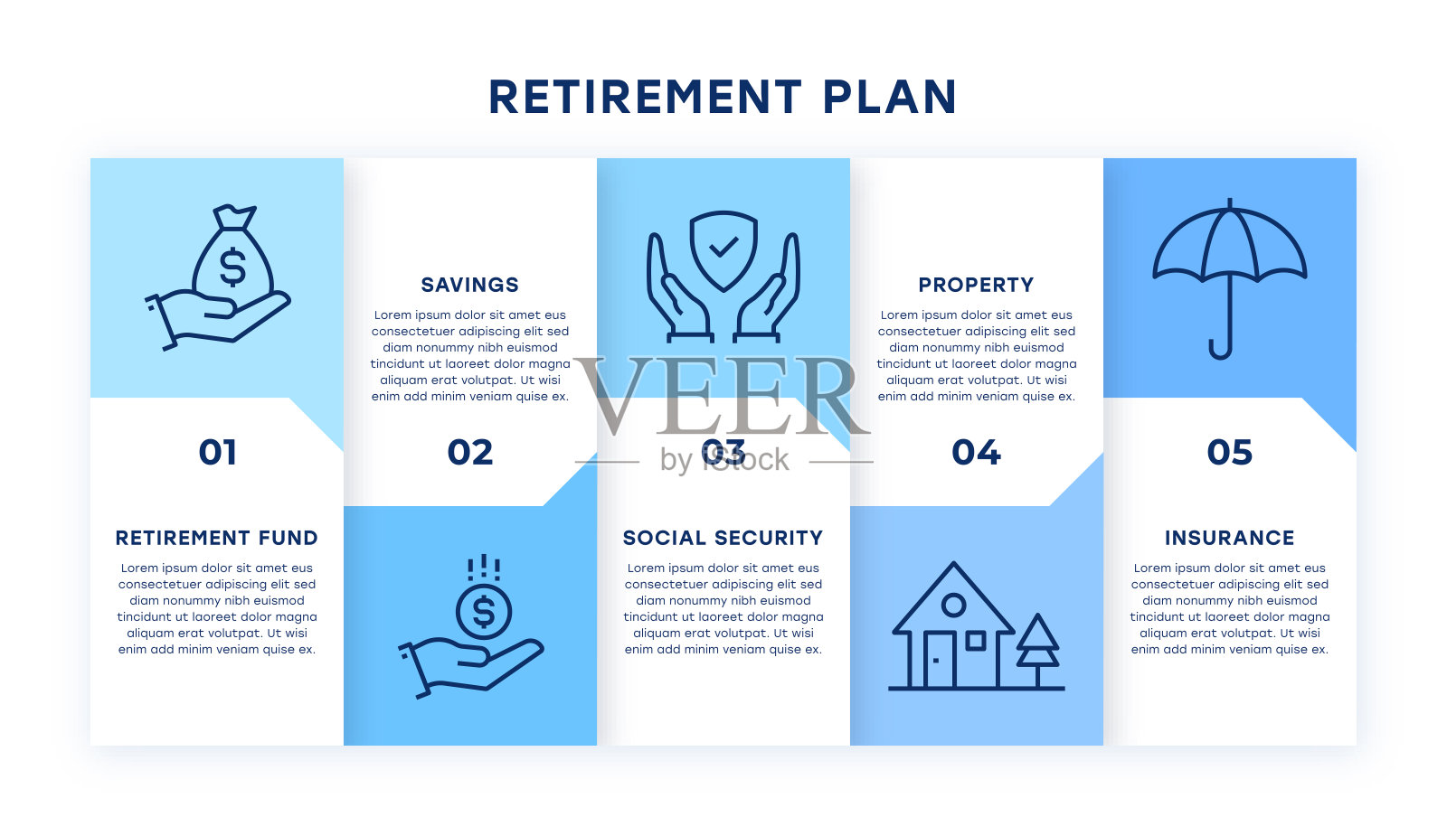 退休计划资讯图设计插画图片素材