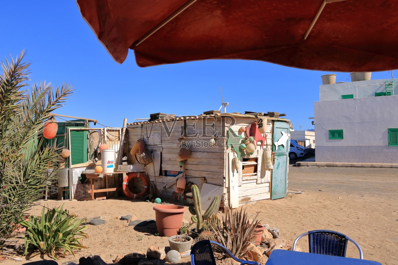 富埃特文图拉一个小渔村里空荡荡的街道照片摄影图片